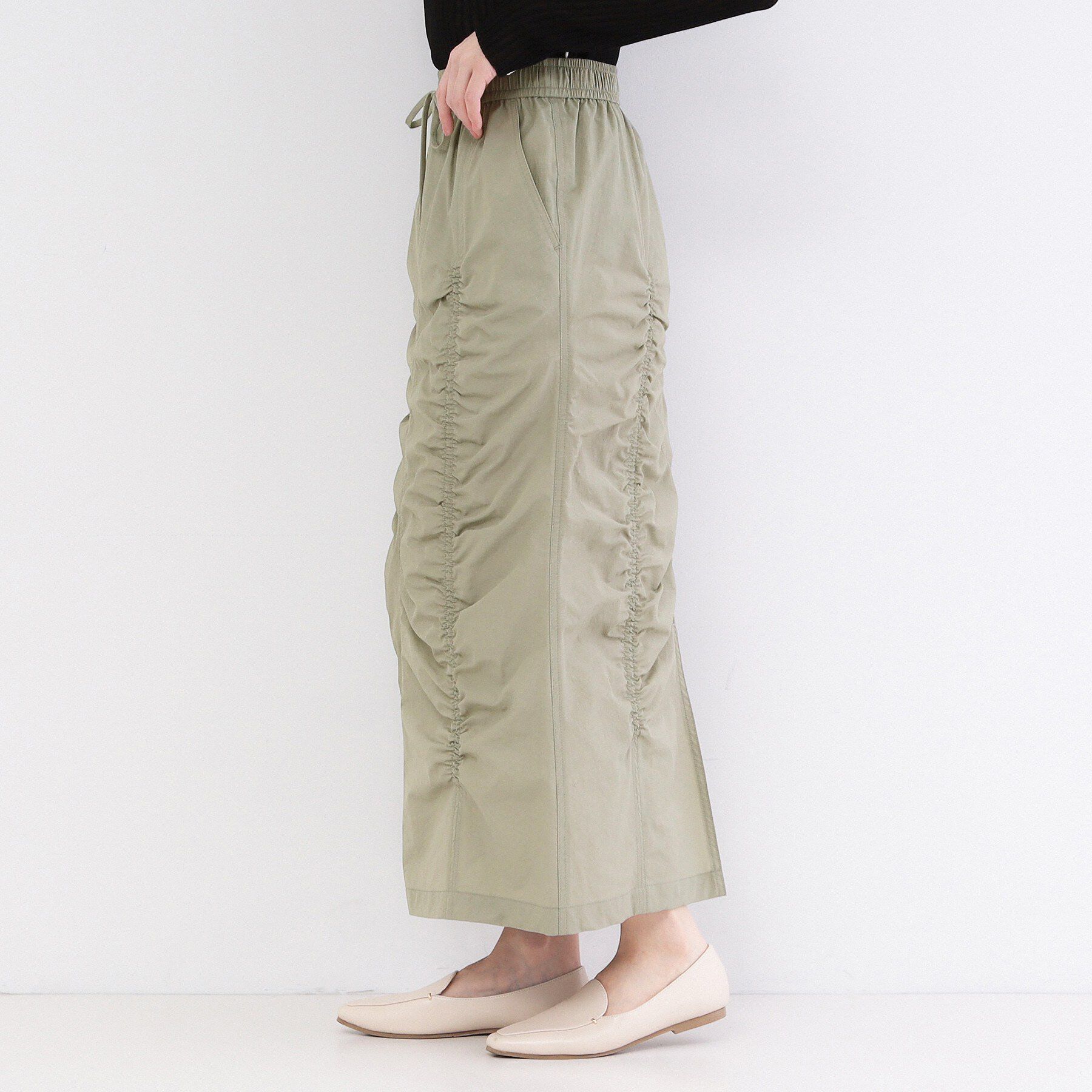 OPAQUE.CLIP「撥水シャーリングナロースカート【洗濯機OK／UVケア／花粉対応】」|スカート|