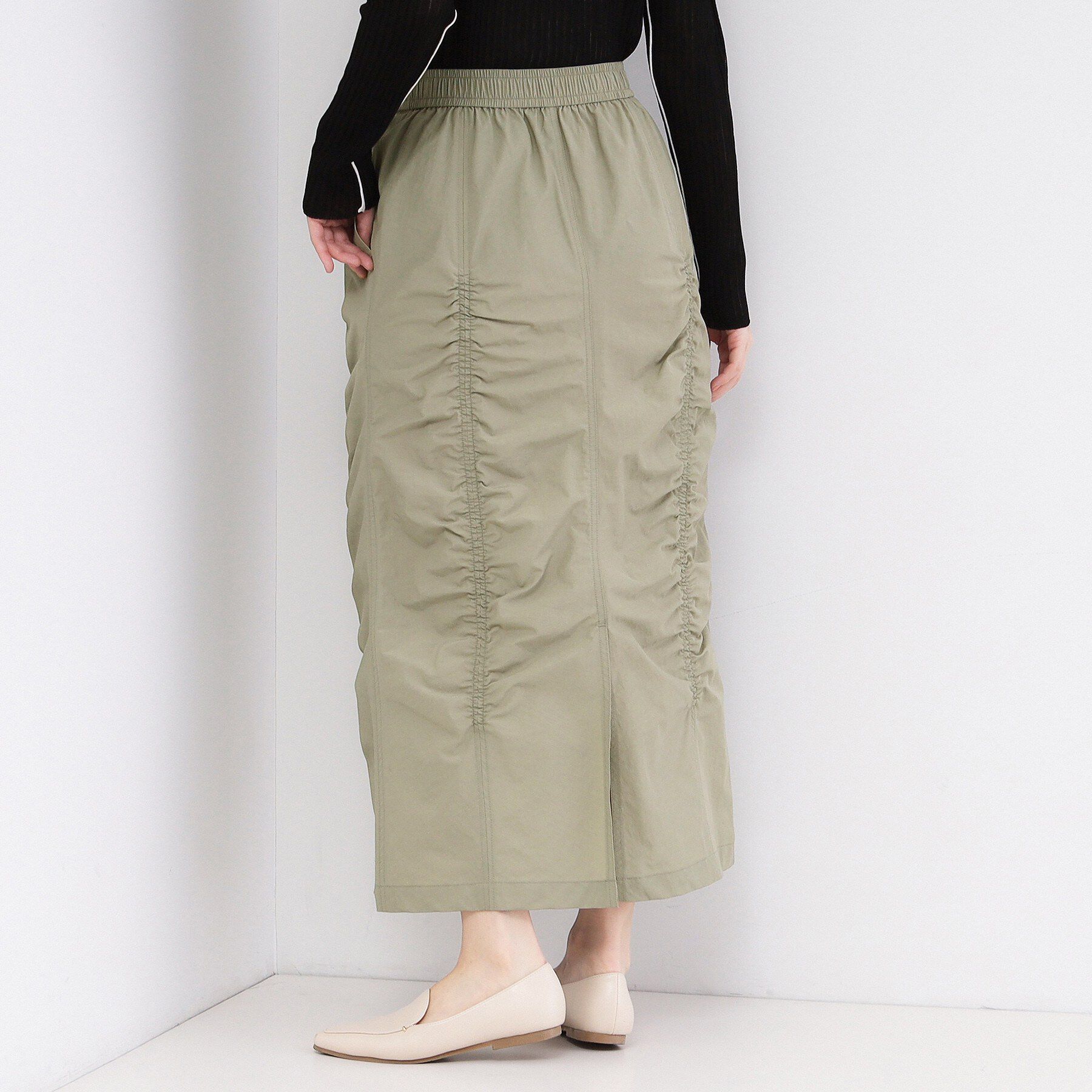 OPAQUE.CLIP「撥水シャーリングナロースカート【洗濯機OK／UVケア／花粉対応】」|スカート|