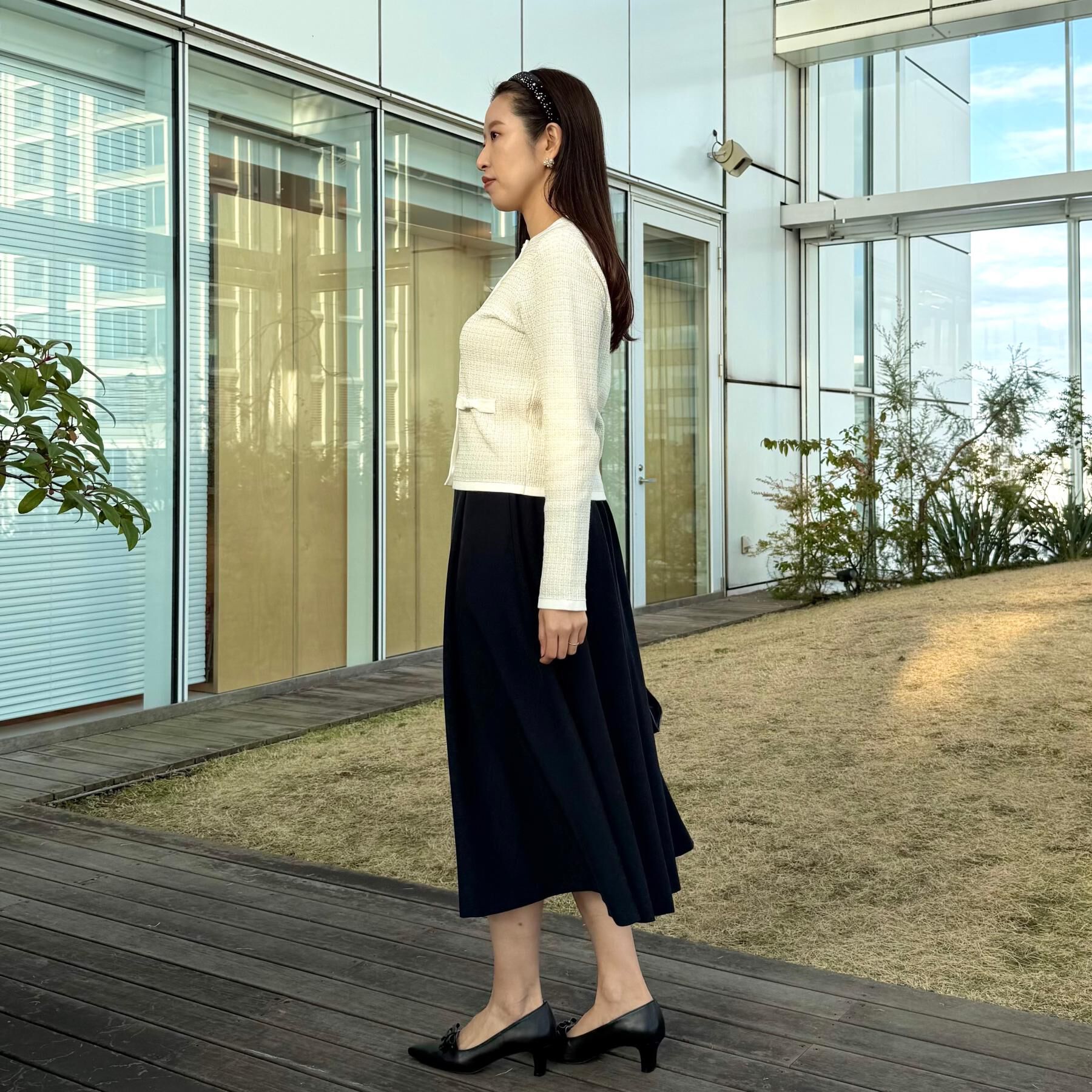 Couture broach「【ハレの日・通勤】ラメツイード ニットカーディガン」|カーディガン|