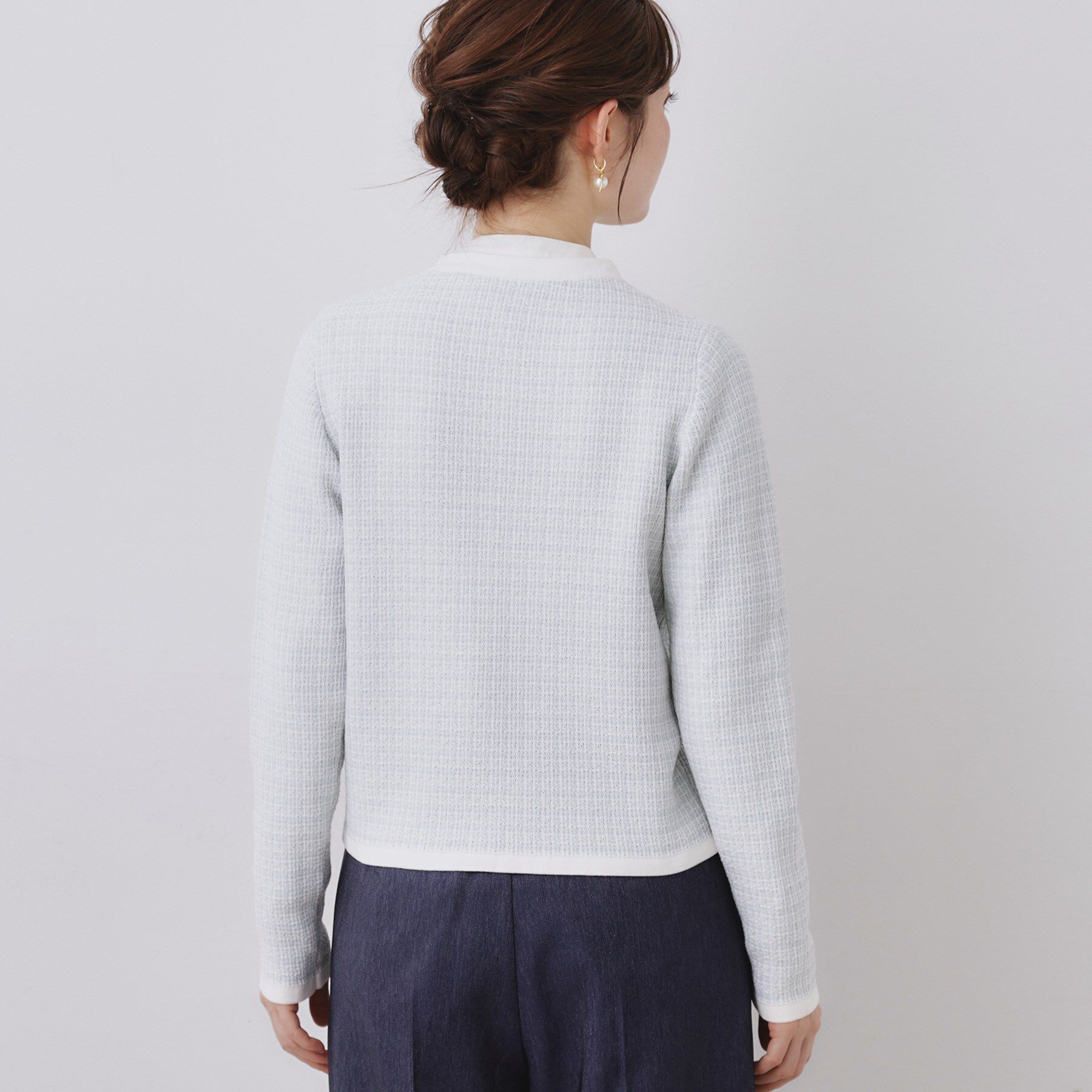 Couture broach「【ハレの日・通勤】ラメツイード ニットカーディガン」|カーディガン|