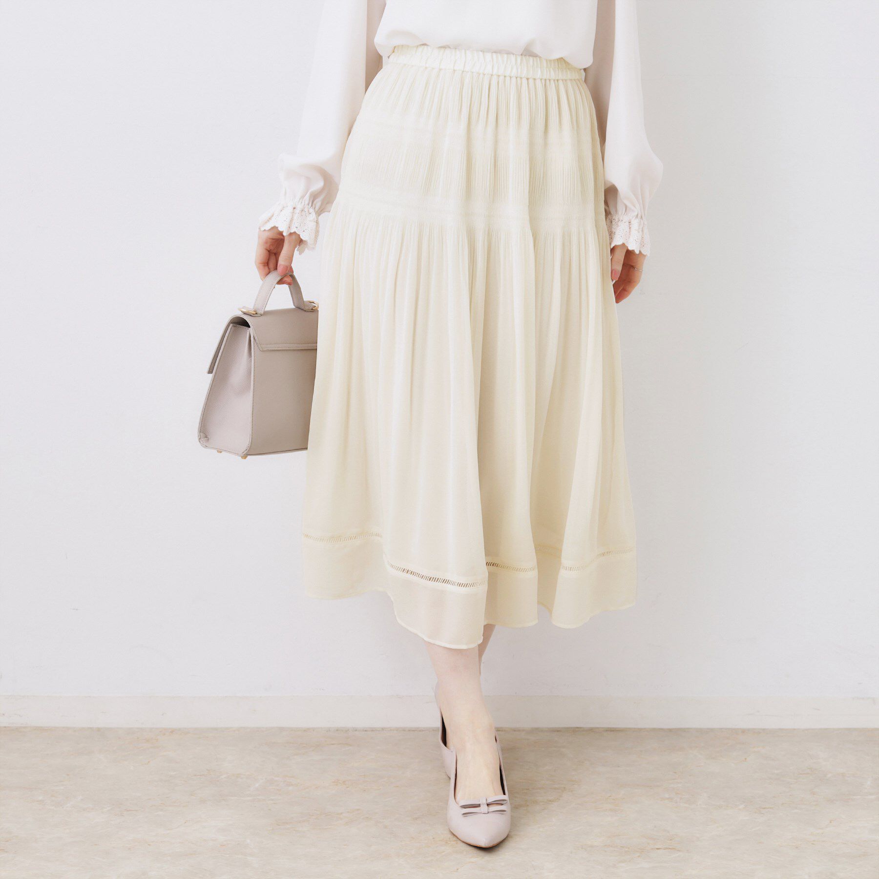 Couture broach「【ハレの日・通勤】マジョリカプリーツスカート」|スカート|