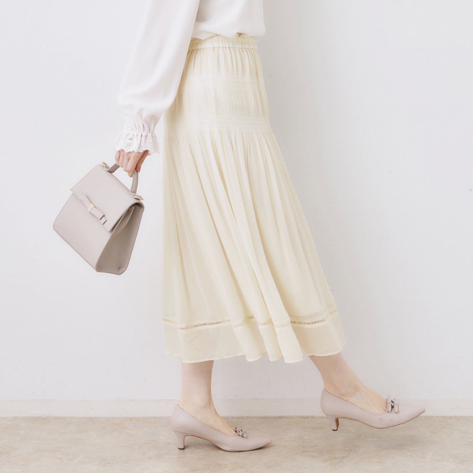 Couture broach「【ハレの日・通勤】マジョリカプリーツスカート」|スカート|