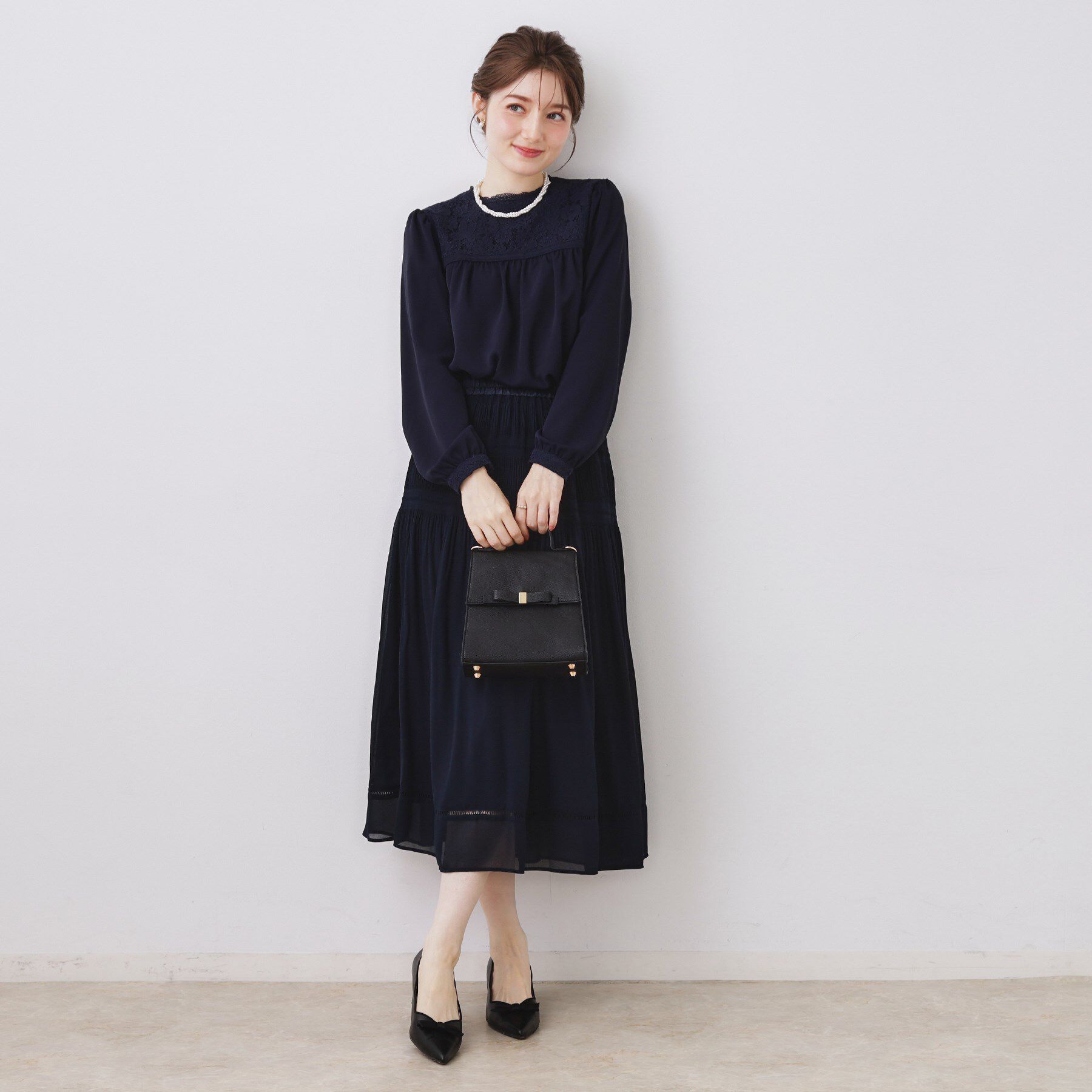 Couture broach「【ハレの日・通勤】マジョリカプリーツスカート」|スカート|