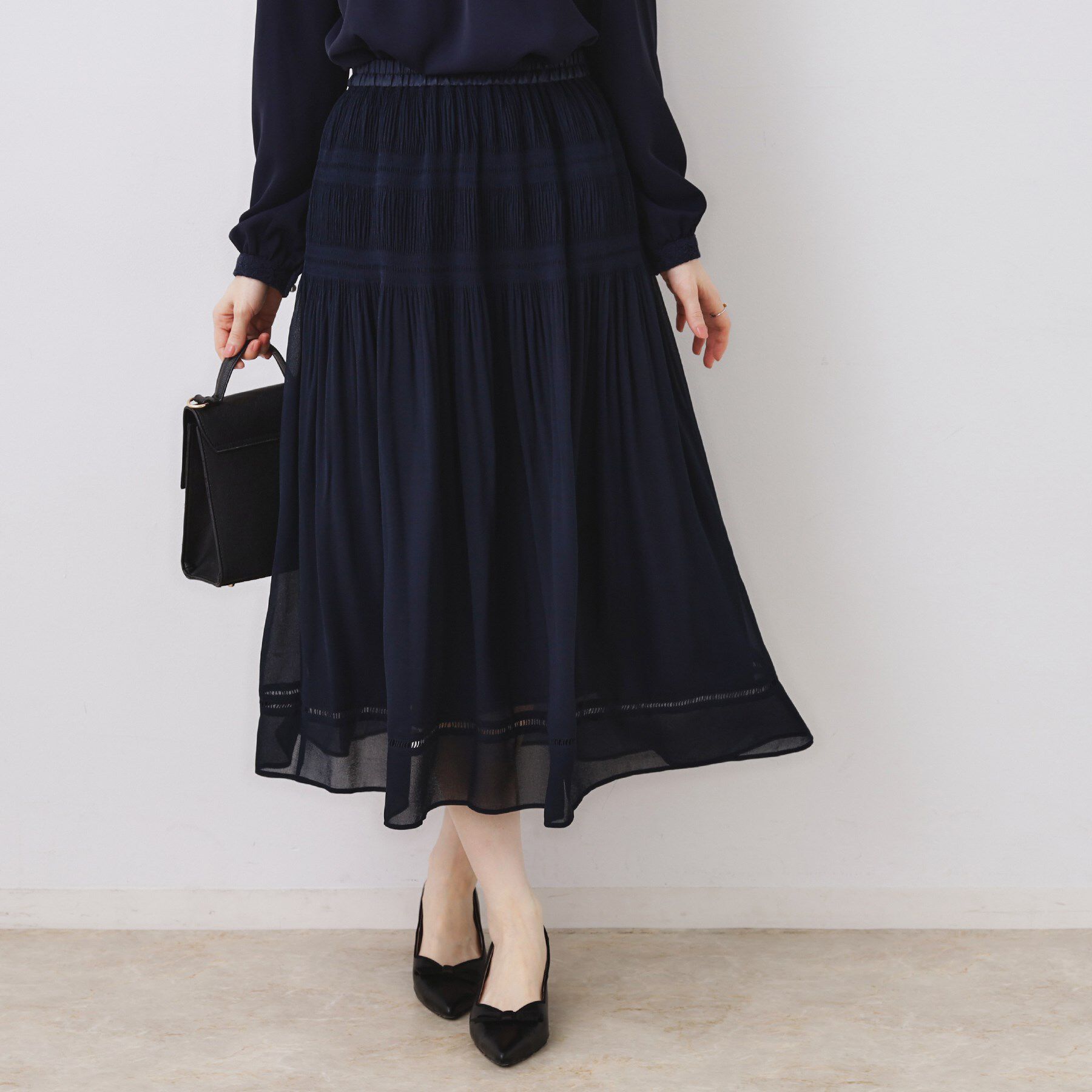 Couture broach「【ハレの日・通勤】マジョリカプリーツスカート」|スカート|
