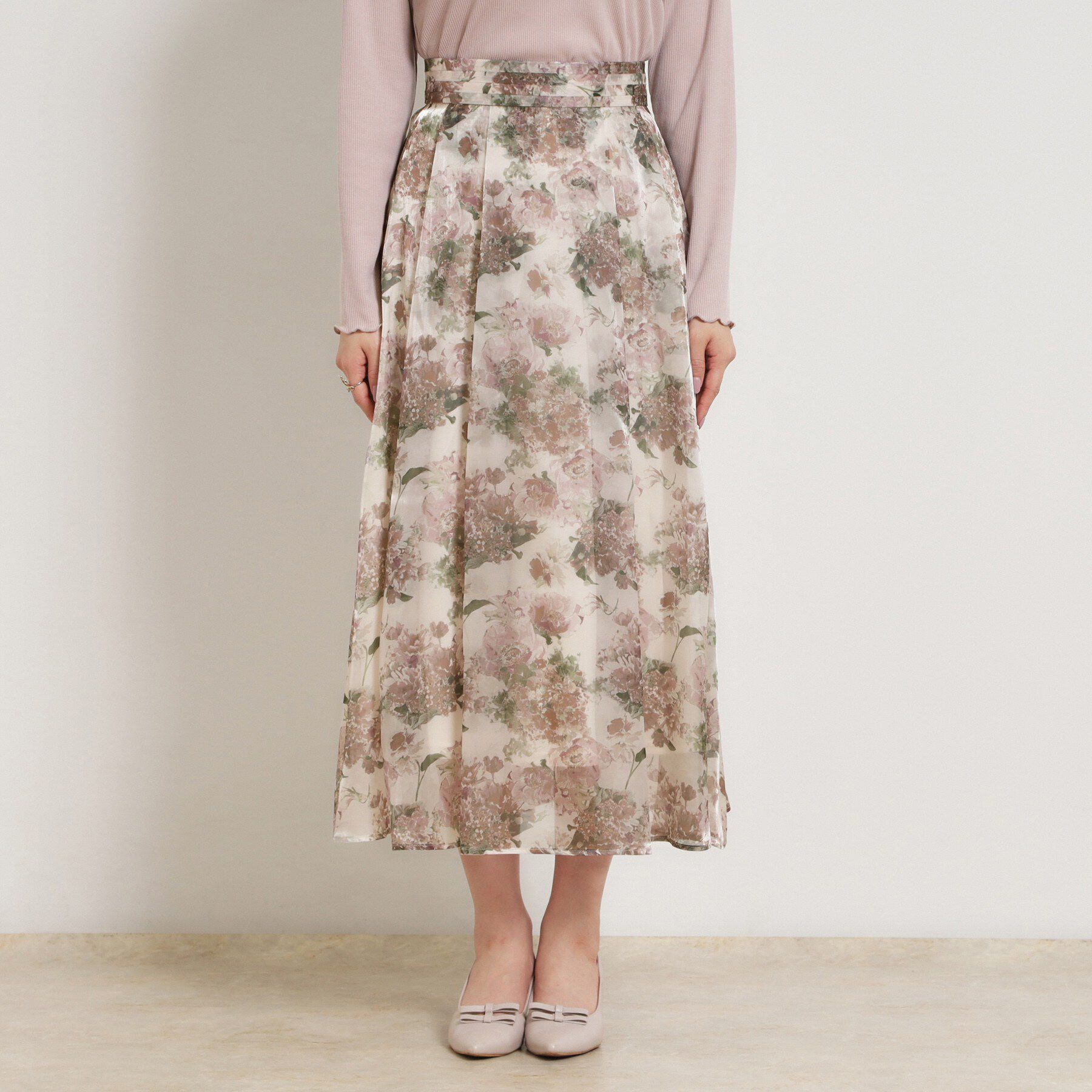 Couture broach「【洗える・通勤】Springオーガンフルールスカート」|スカート|