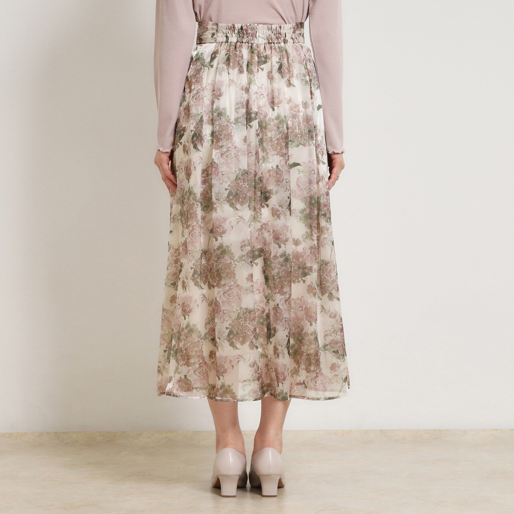 Couture broach「【洗える・通勤】Springオーガンフルールスカート」|スカート|