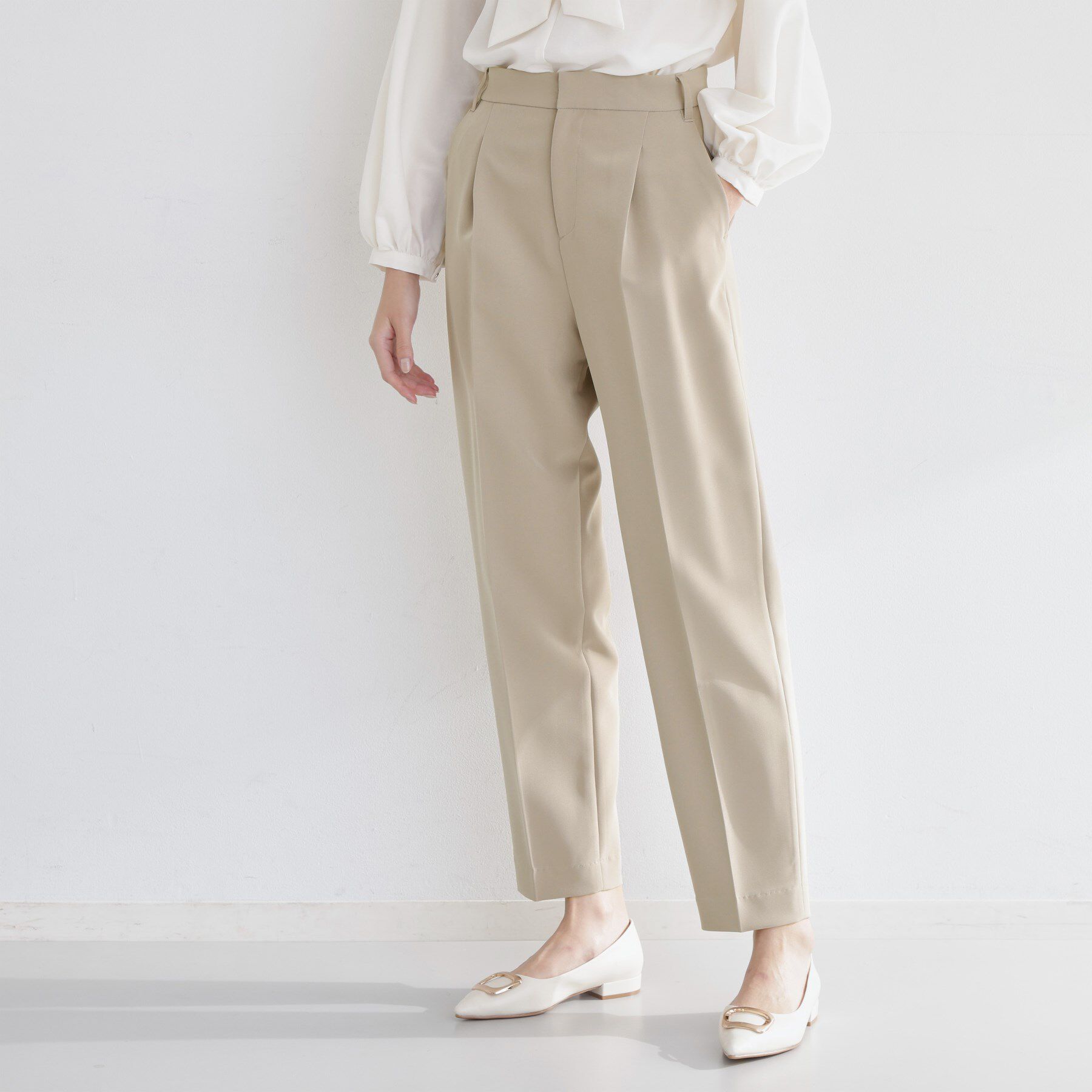 THE SHOP TK「【通勤・セレモニー】美脚シルエット ダブルクロステーパードパンツ/セットアップ可」|その他|