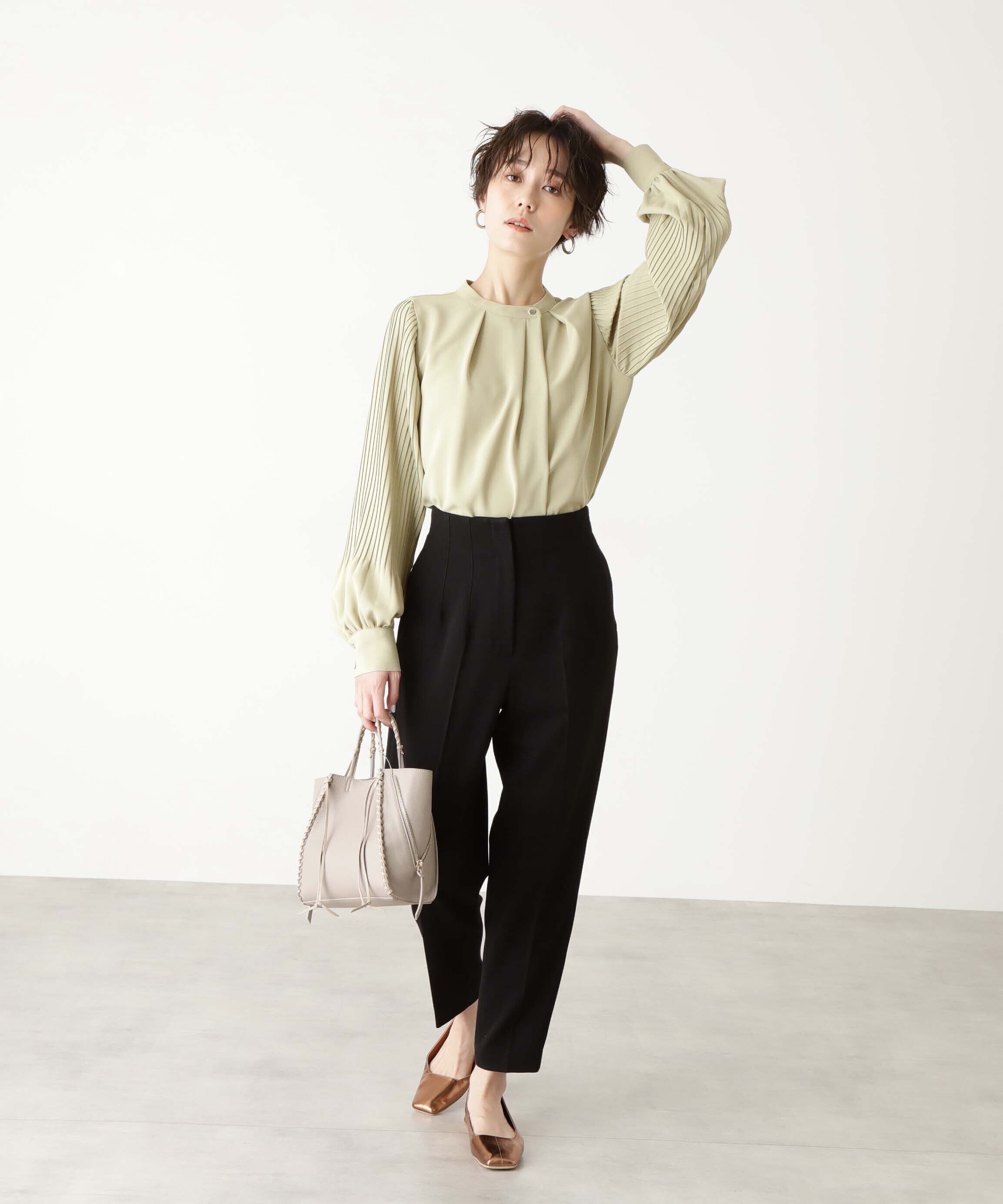  「≪WEB限定商品≫ゴールドボタンプリーツブラウス」|シャツ・ブラウス|