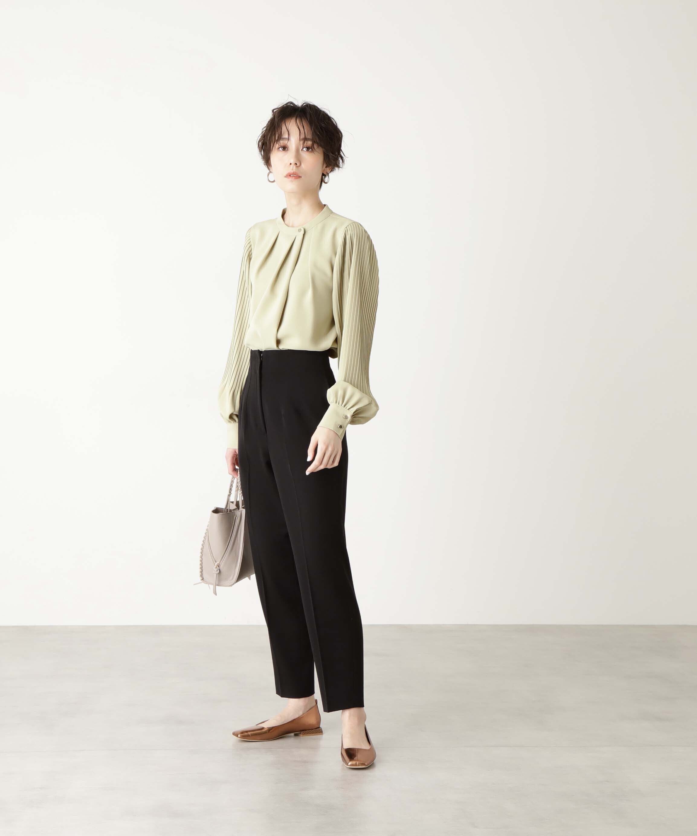  「≪WEB限定商品≫ゴールドボタンプリーツブラウス」|シャツ・ブラウス|