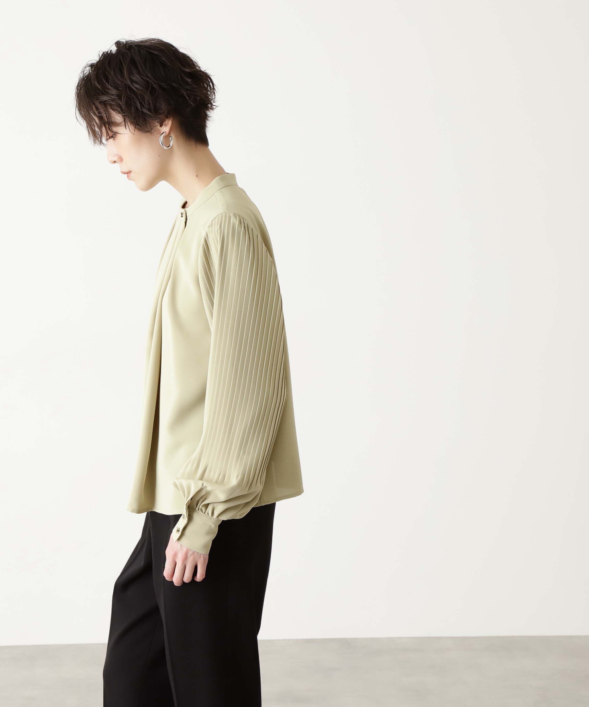  「≪WEB限定商品≫ゴールドボタンプリーツブラウス」|シャツ・ブラウス|