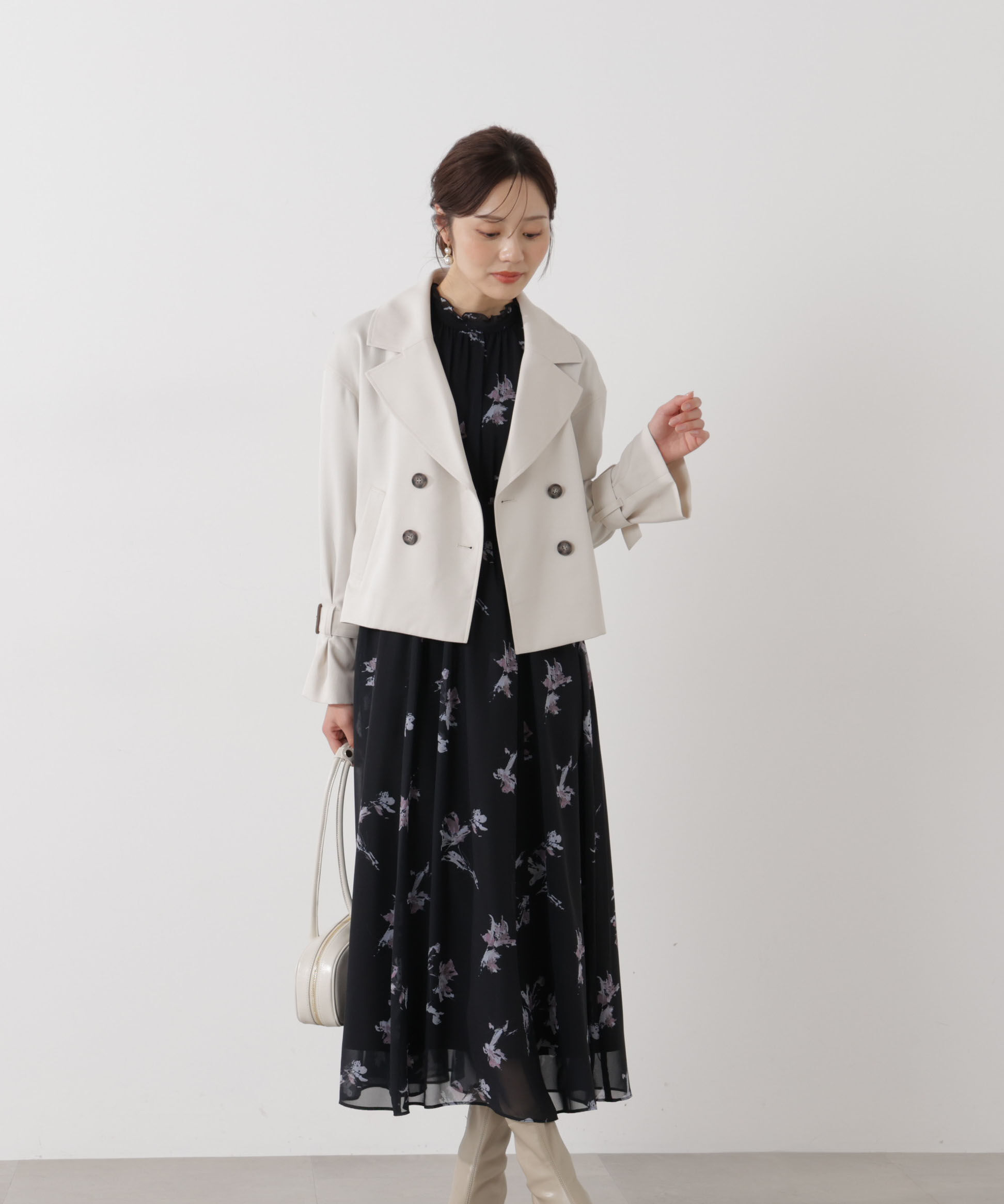 PROPORTION BODY DRESSING「花柄プリントギャザーワンピース」|ワンピース|