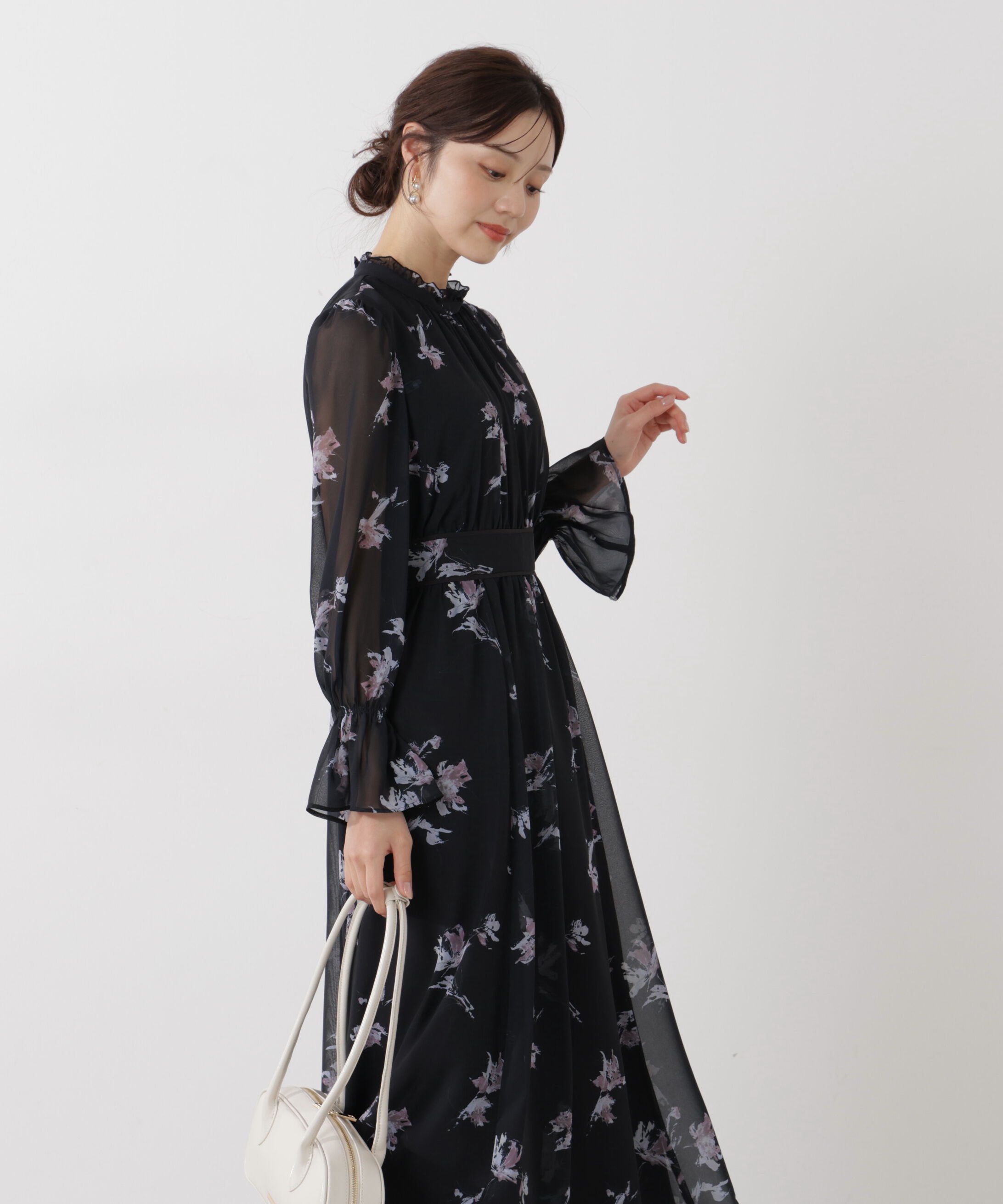 PROPORTION BODY DRESSING「花柄プリントギャザーワンピース」|ワンピース|