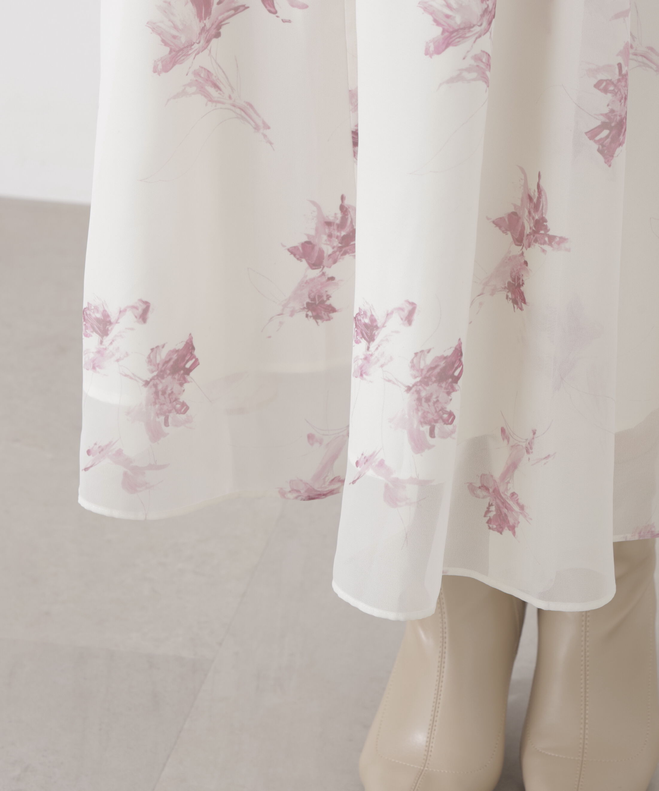 PROPORTION BODY DRESSING「花柄プリントギャザーワンピース」|ワンピース|