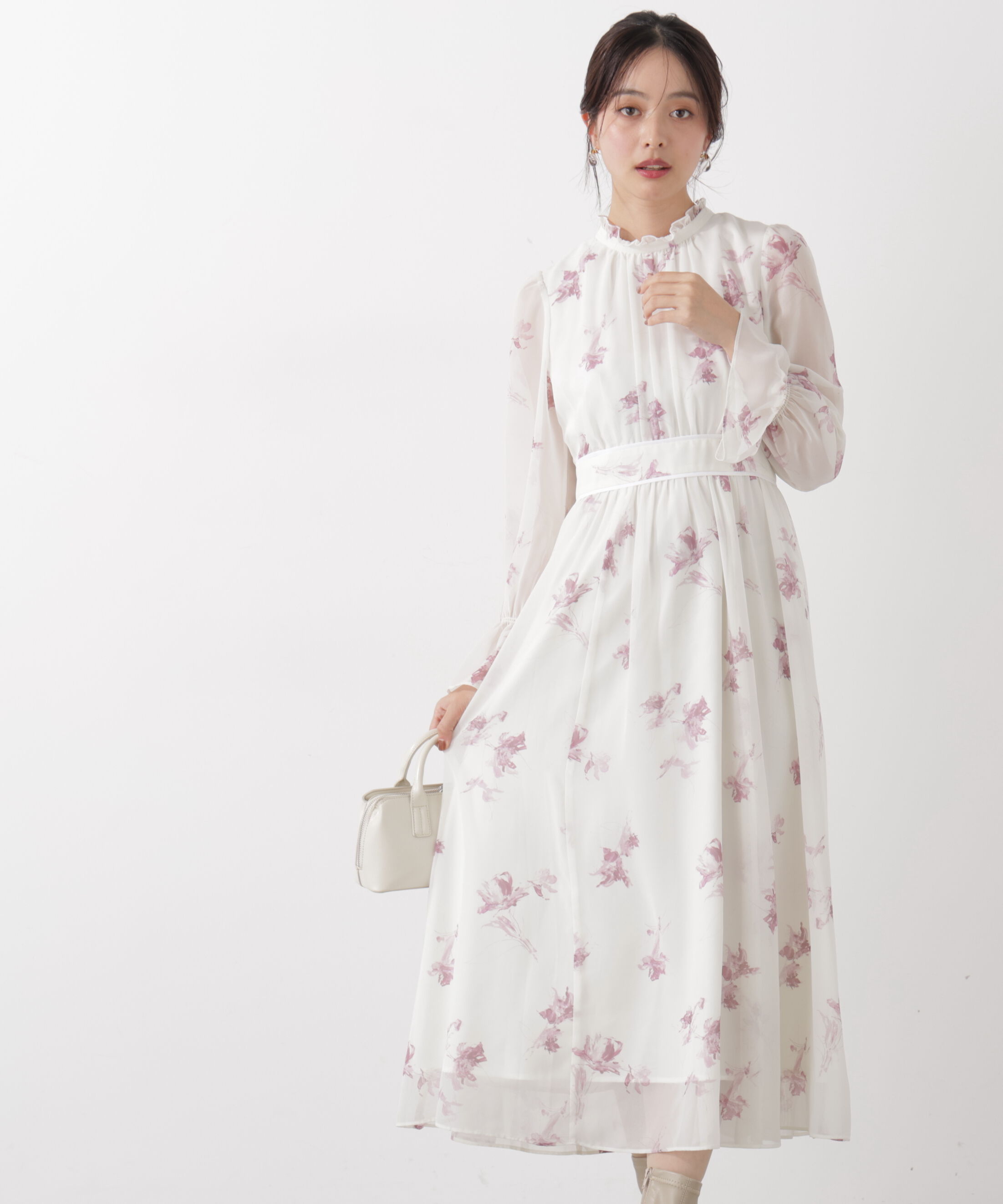 PROPORTION BODY DRESSING「花柄プリントギャザーワンピース」|ワンピース|