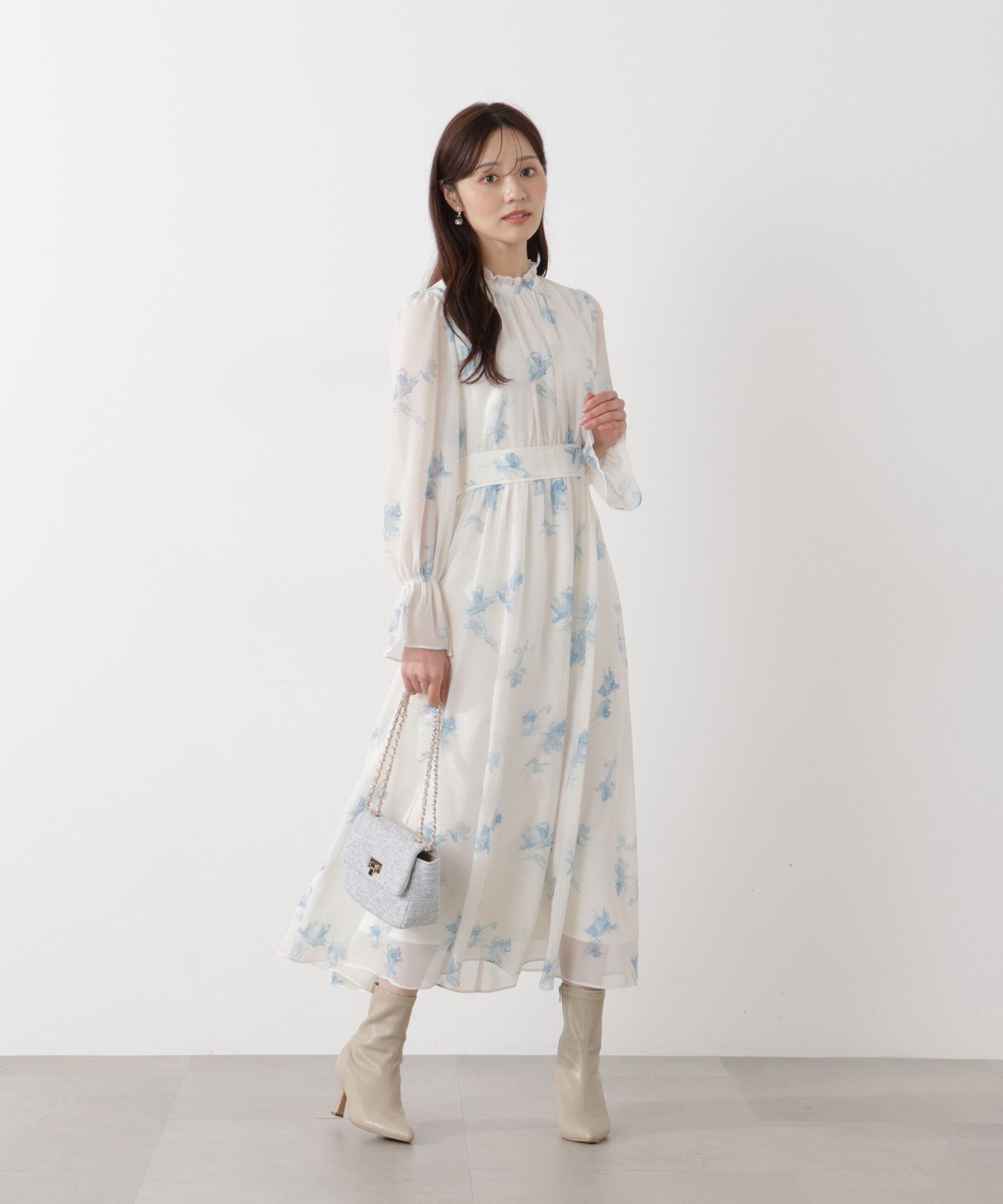 PROPORTION BODY DRESSING「花柄プリントギャザーワンピース」|ワンピース|