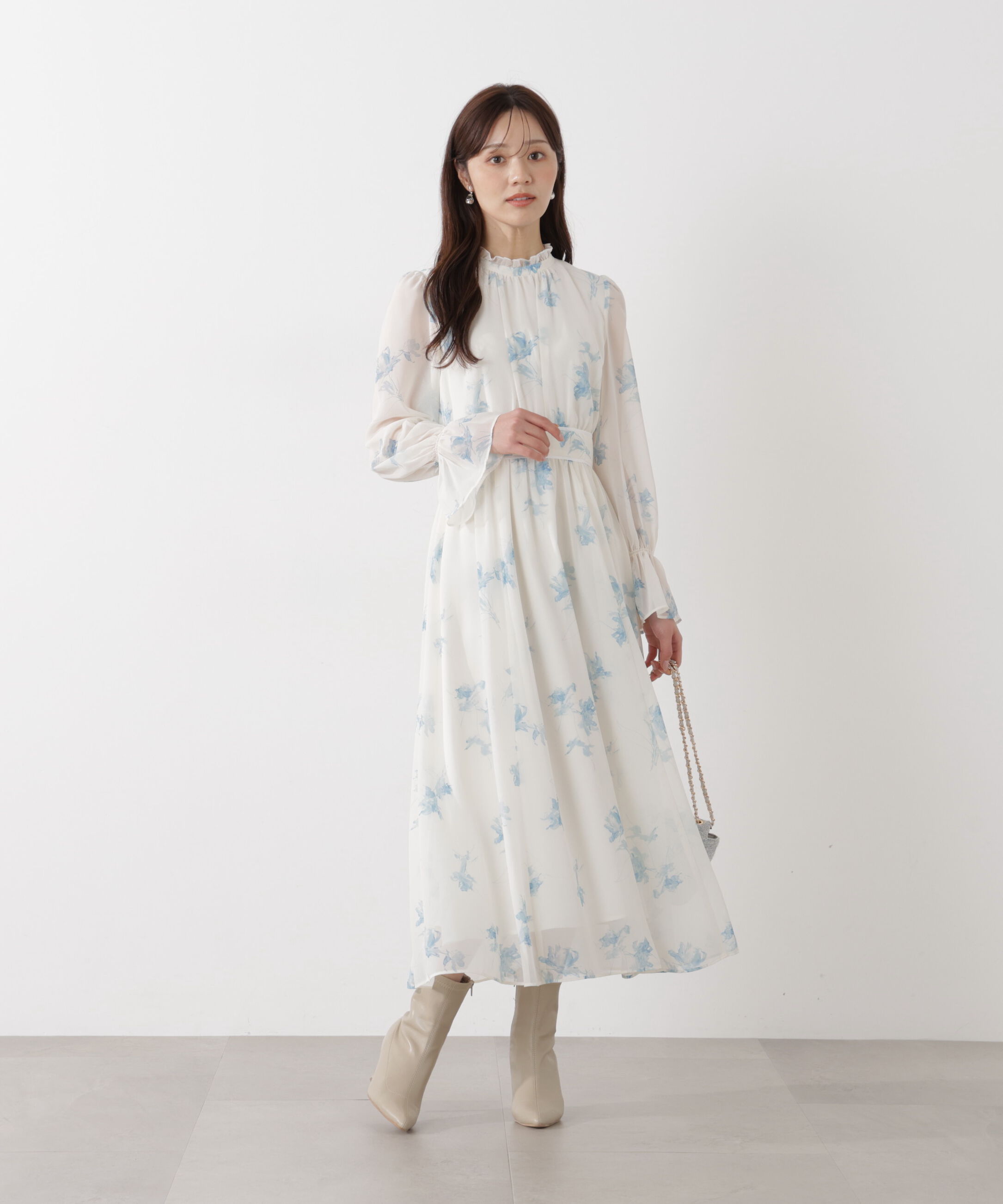 PROPORTION BODY DRESSING「花柄プリントギャザーワンピース」|ワンピース|