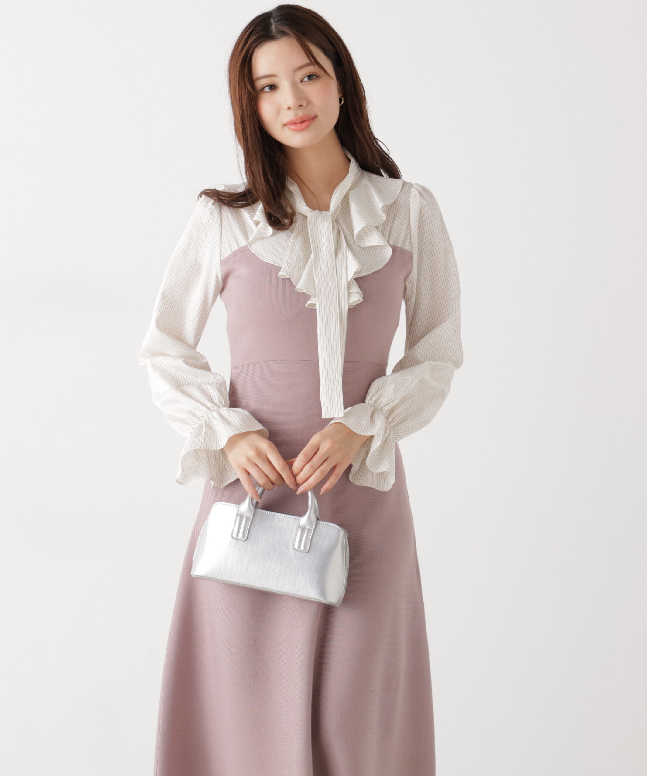 PROPORTION BODY DRESSING「《EDIT COLOGNE》ラッフルタイドッキングワンピース　26SS」|ワンピース|