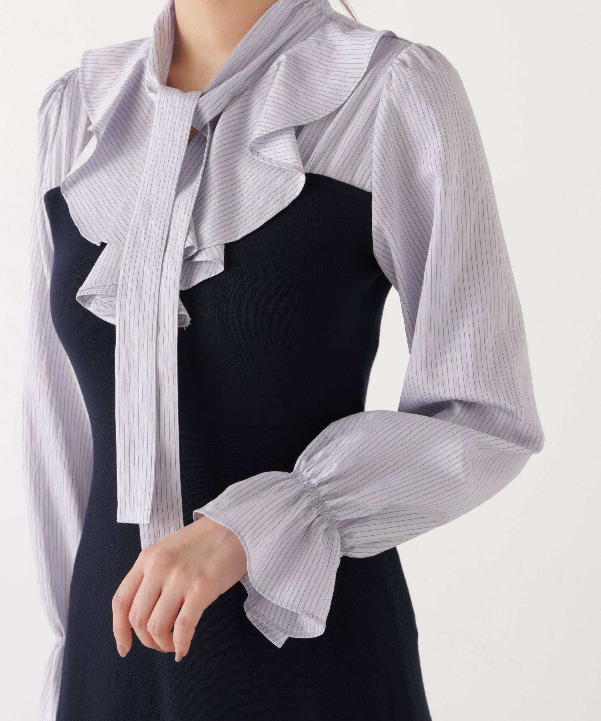 PROPORTION BODY DRESSING「《EDIT COLOGNE》ラッフルタイドッキングワンピース　26SS」|ワンピース|