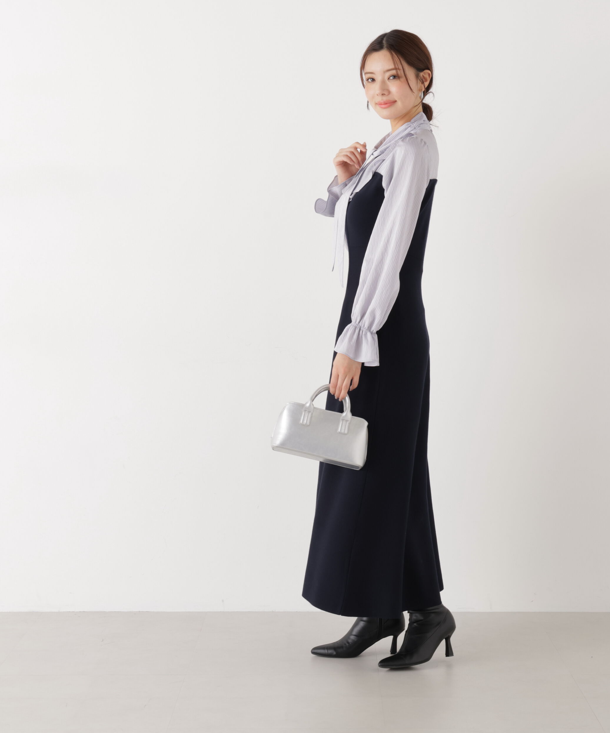 PROPORTION BODY DRESSING「《EDIT COLOGNE》ラッフルタイドッキングワンピース　26SS」|ワンピース|