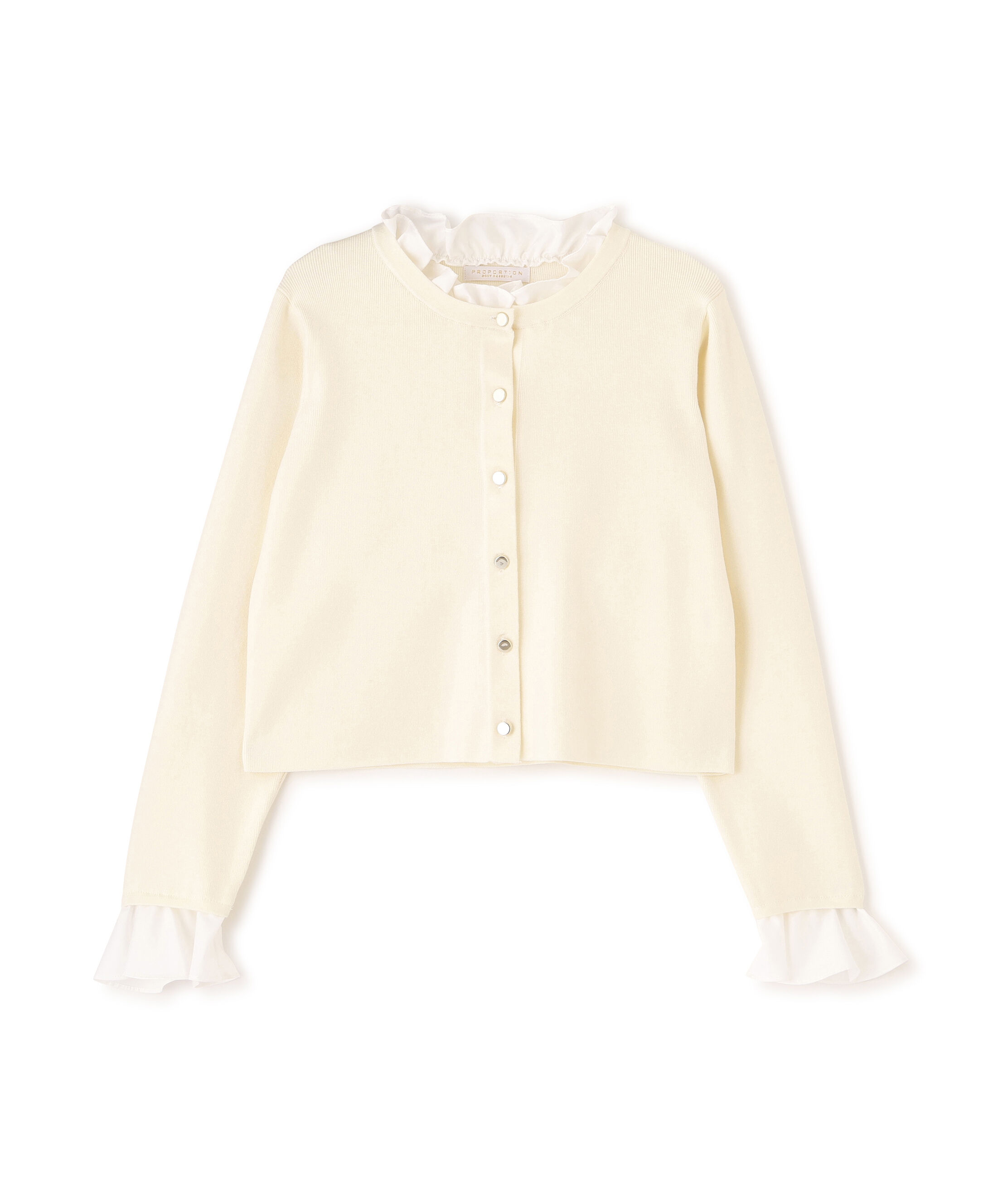 PROPORTION BODY DRESSING「フリルショートカーディガン　26SS」|カーディガン|