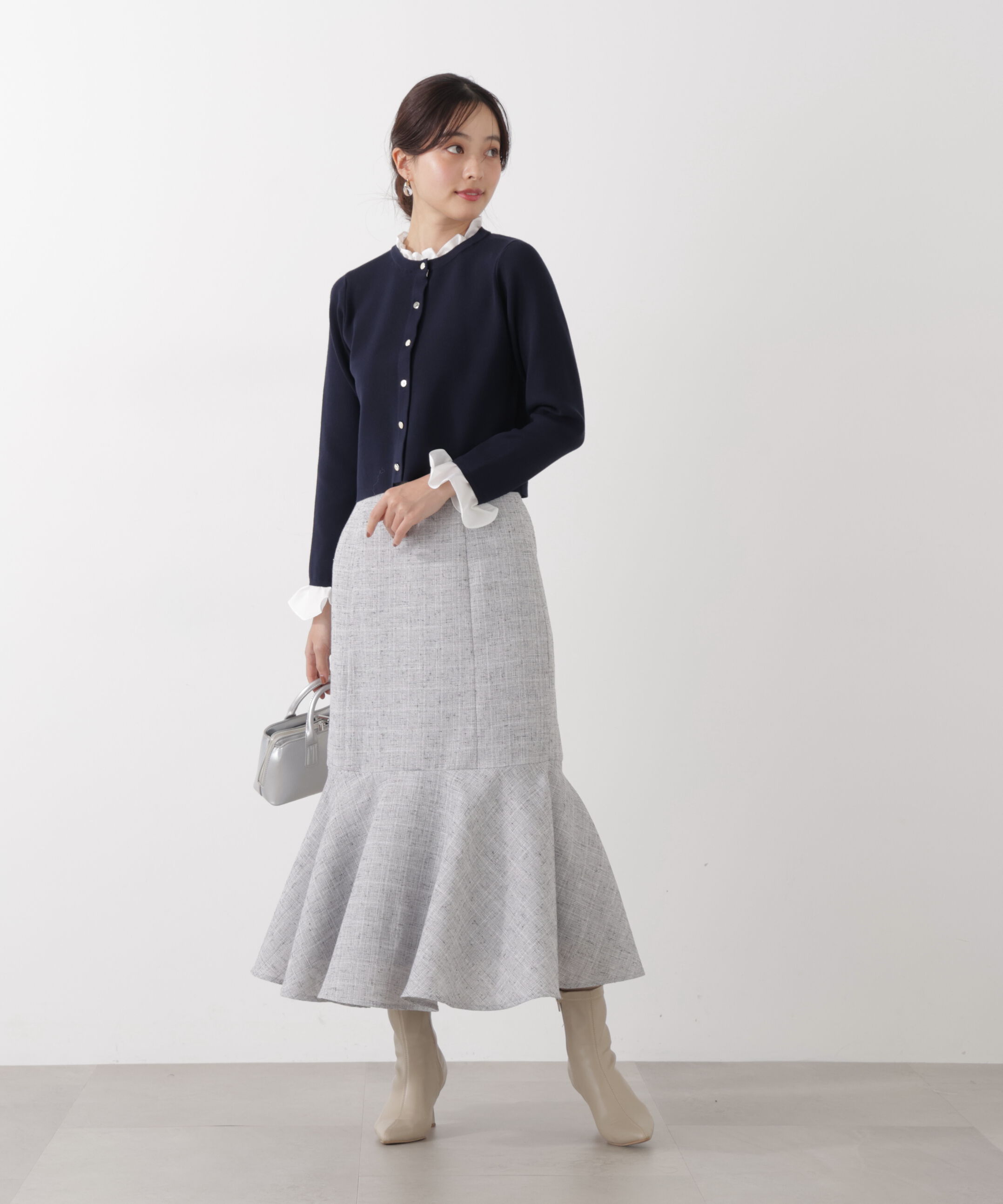 PROPORTION BODY DRESSING「フリルショートカーディガン　26SS」|カーディガン|