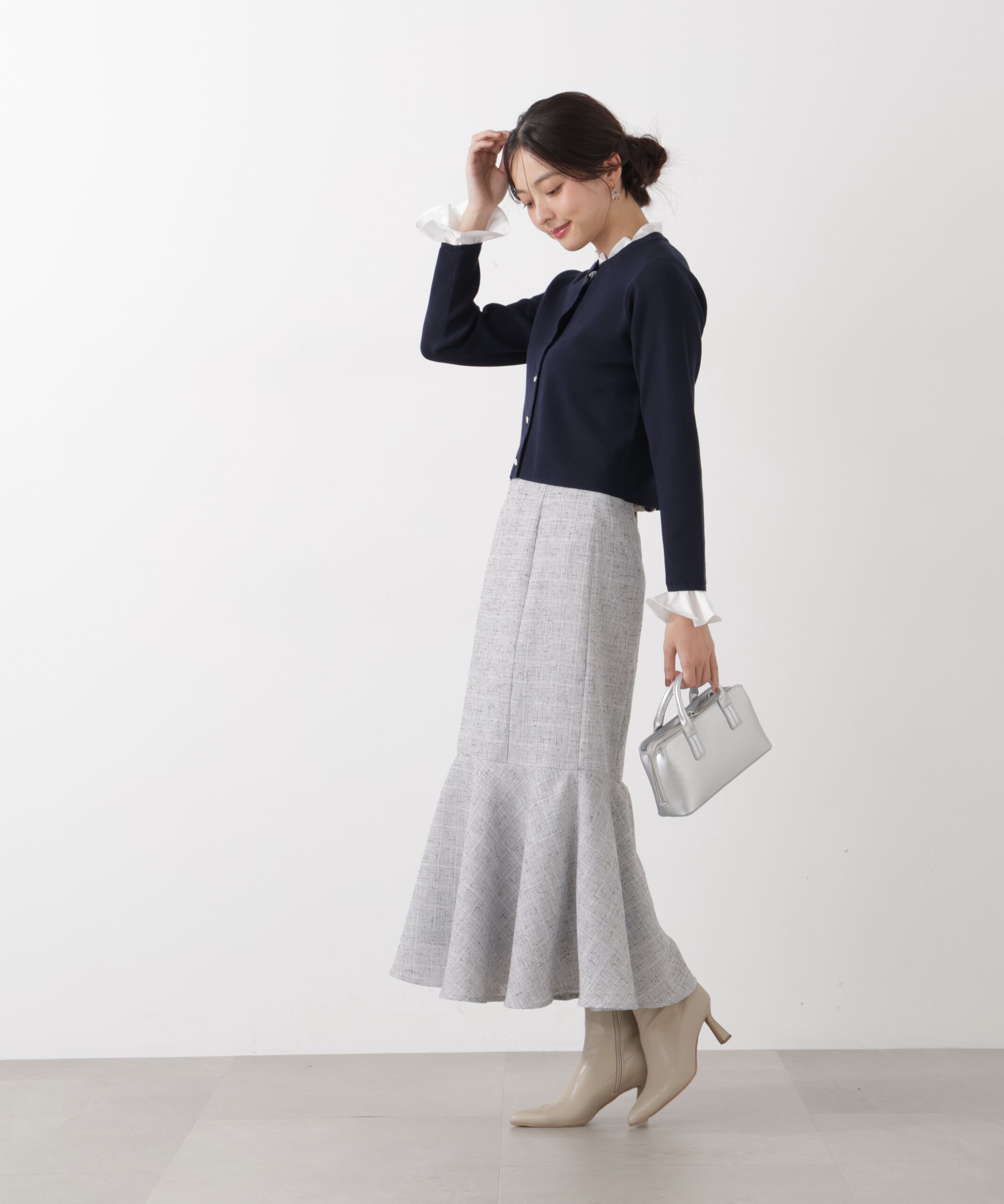 PROPORTION BODY DRESSING「フリルショートカーディガン　26SS」|カーディガン|