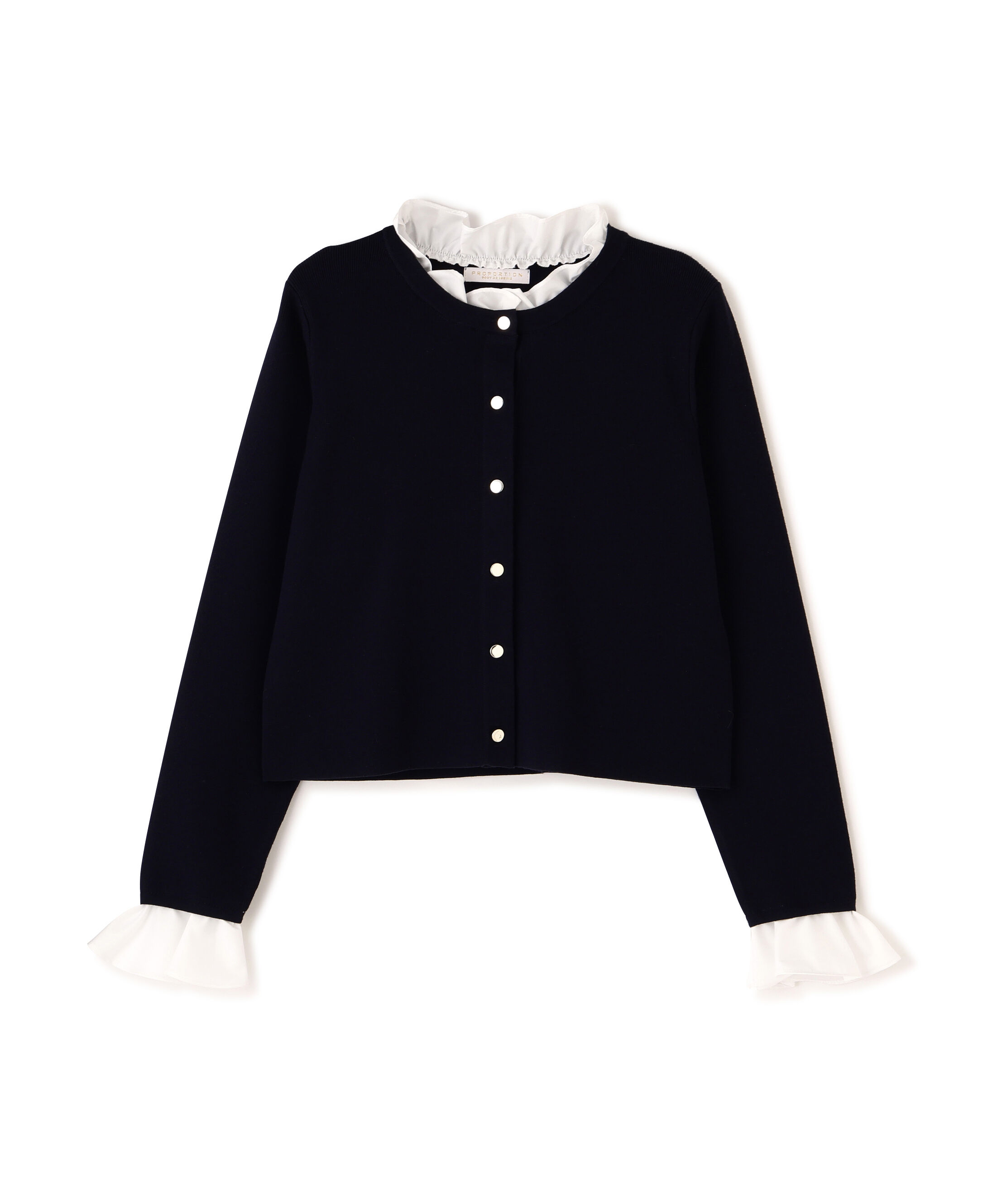 PROPORTION BODY DRESSING「フリルショートカーディガン　26SS」|カーディガン|