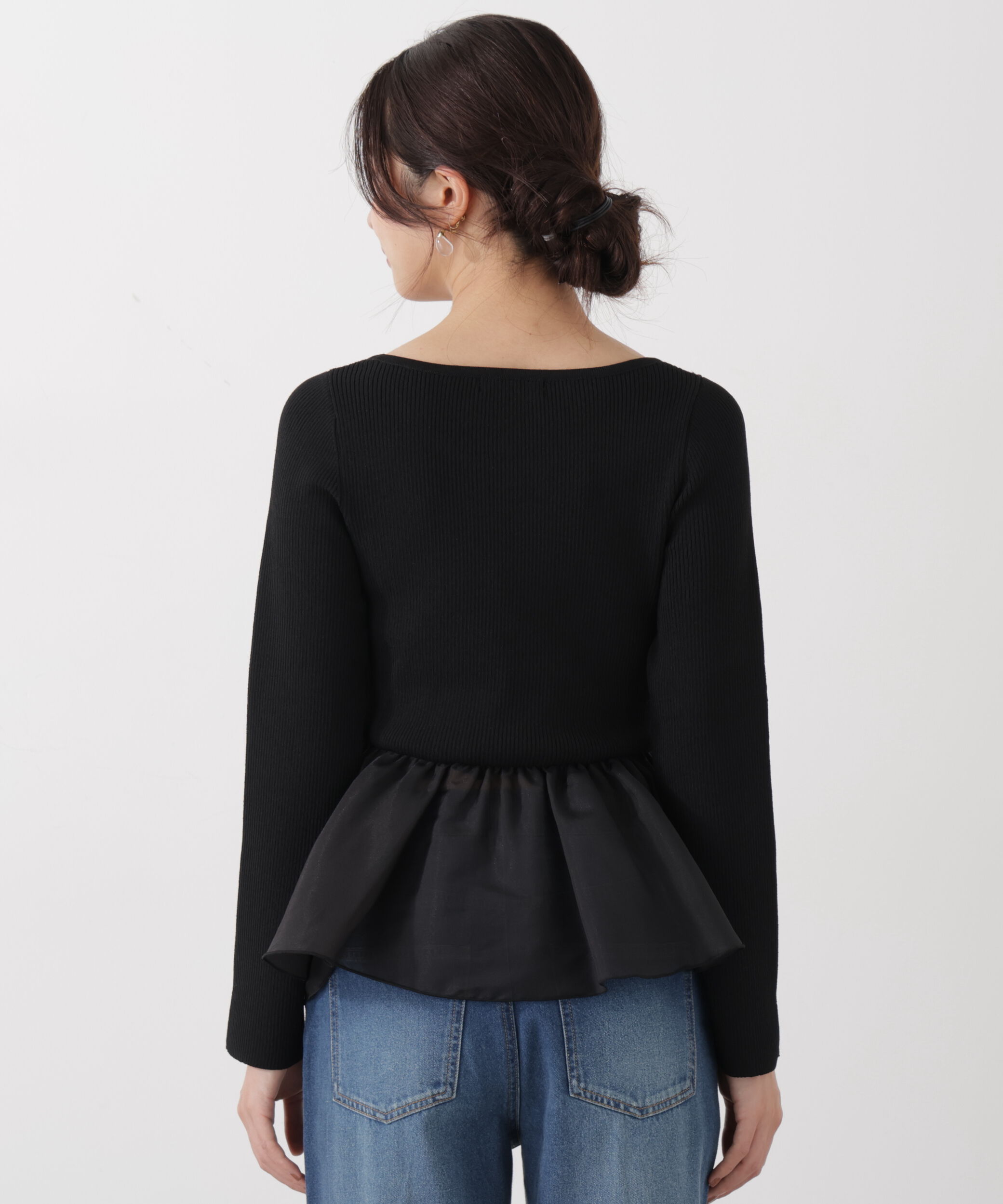 PROPORTION BODY DRESSING「〈a/mie〉シアーペプラムリブニット　26SS」|カーディガン|