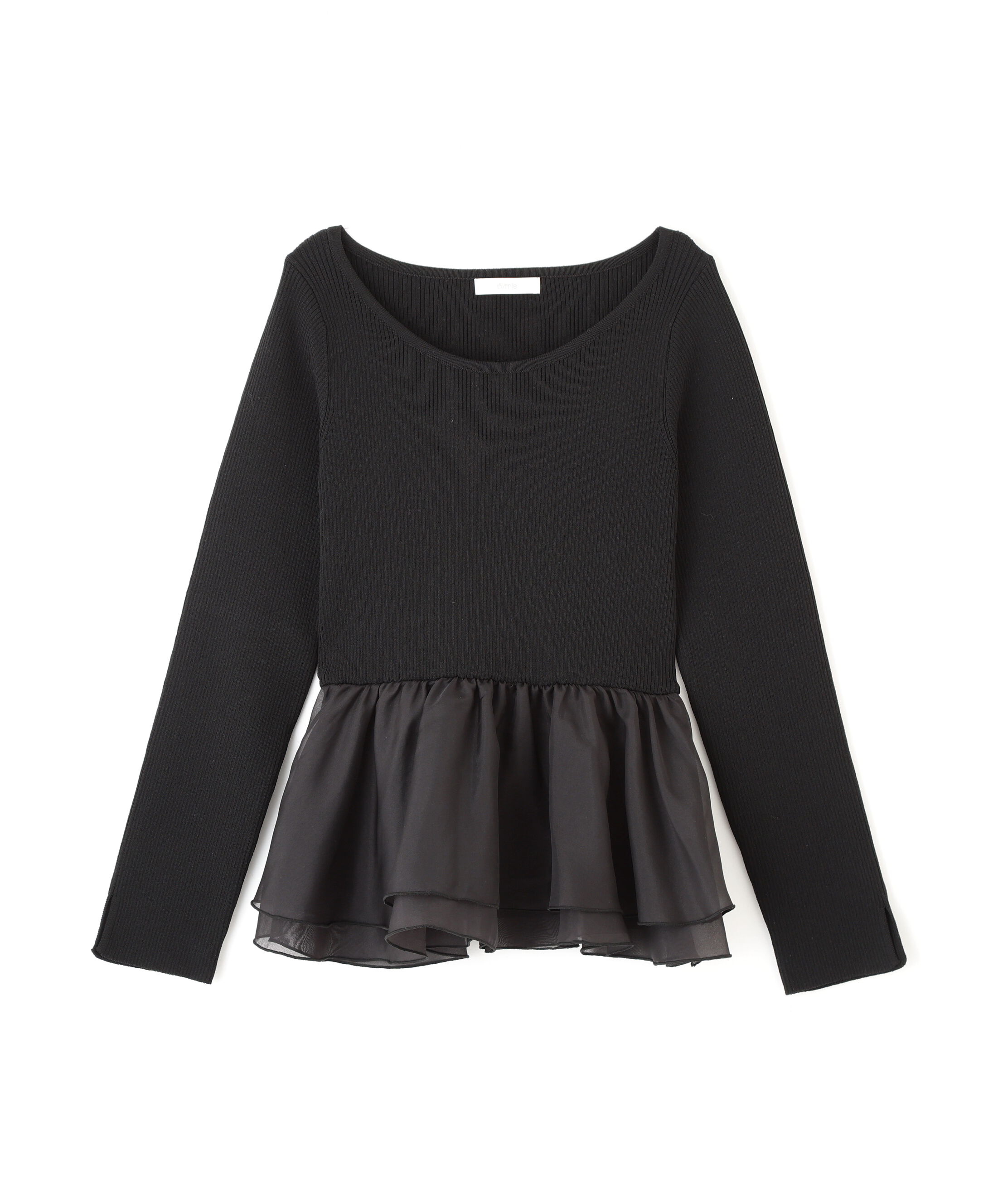 PROPORTION BODY DRESSING「〈a/mie〉シアーペプラムリブニット　26SS」|カーディガン|