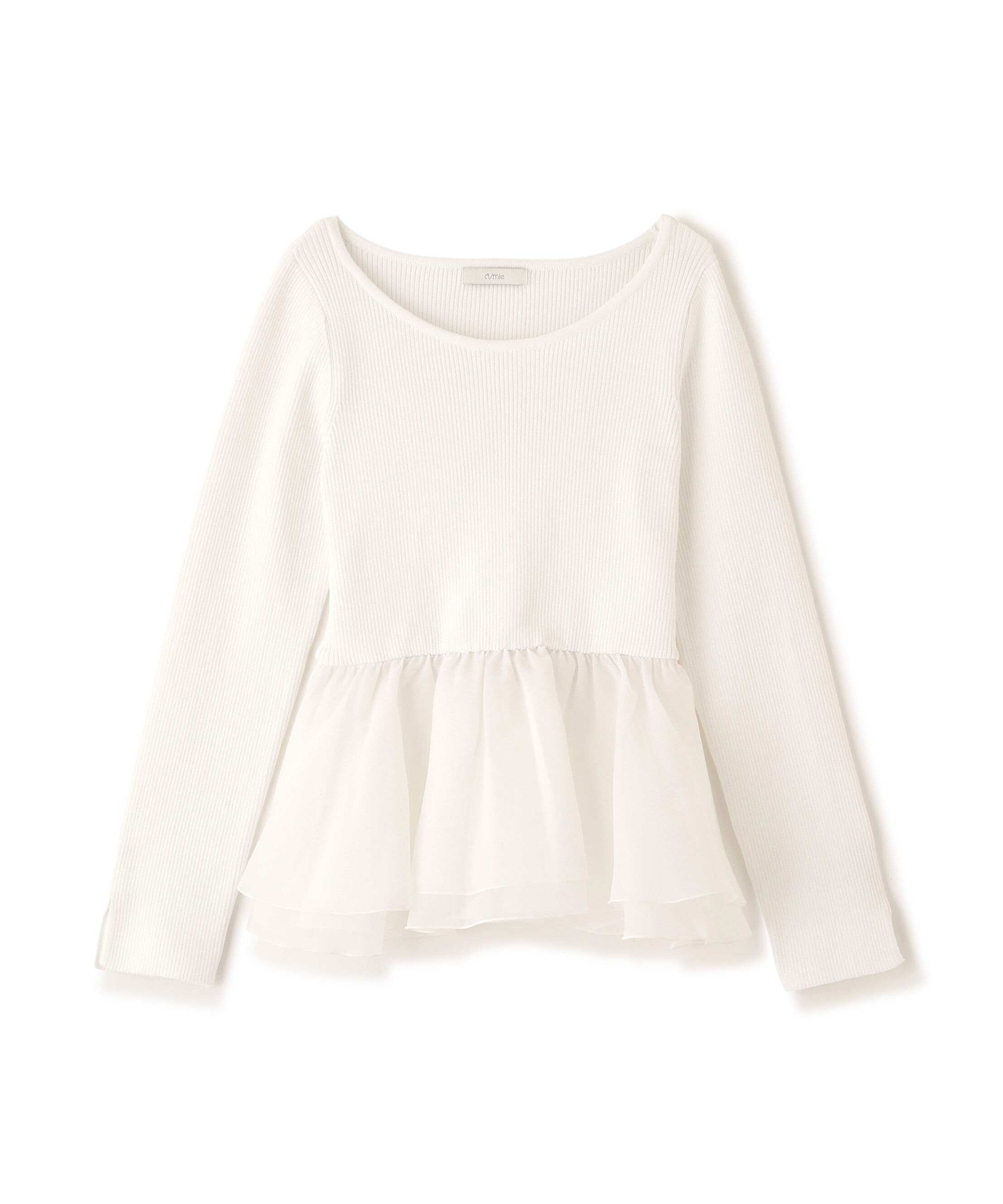 PROPORTION BODY DRESSING「〈a/mie〉シアーペプラムリブニット　26SS」|カーディガン|