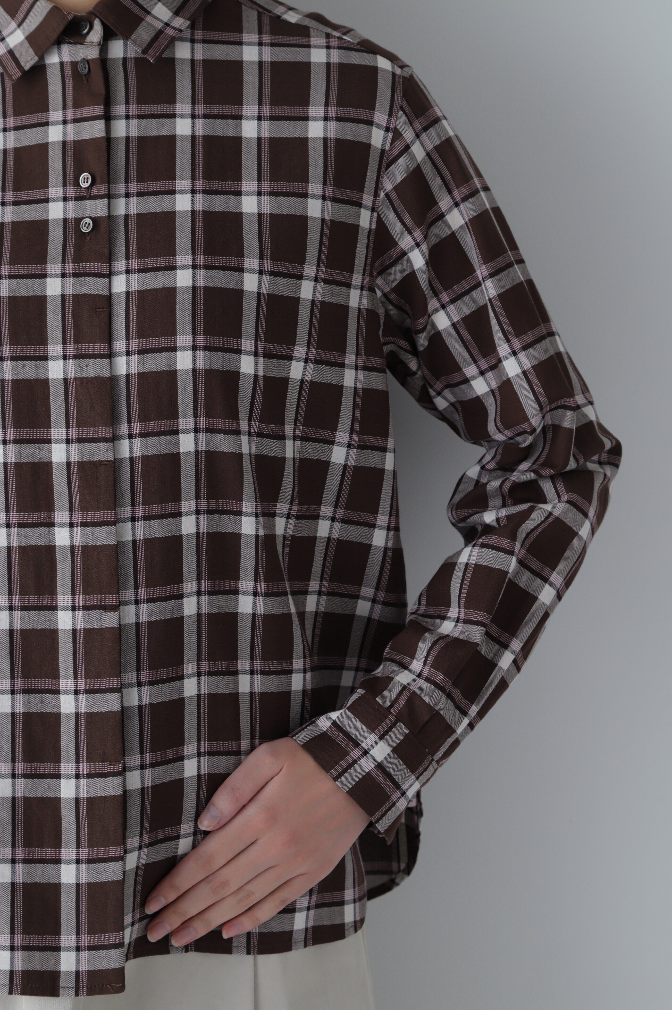  「◆ヘリンボーンチェックシャツ」|シャツ・ブラウス|