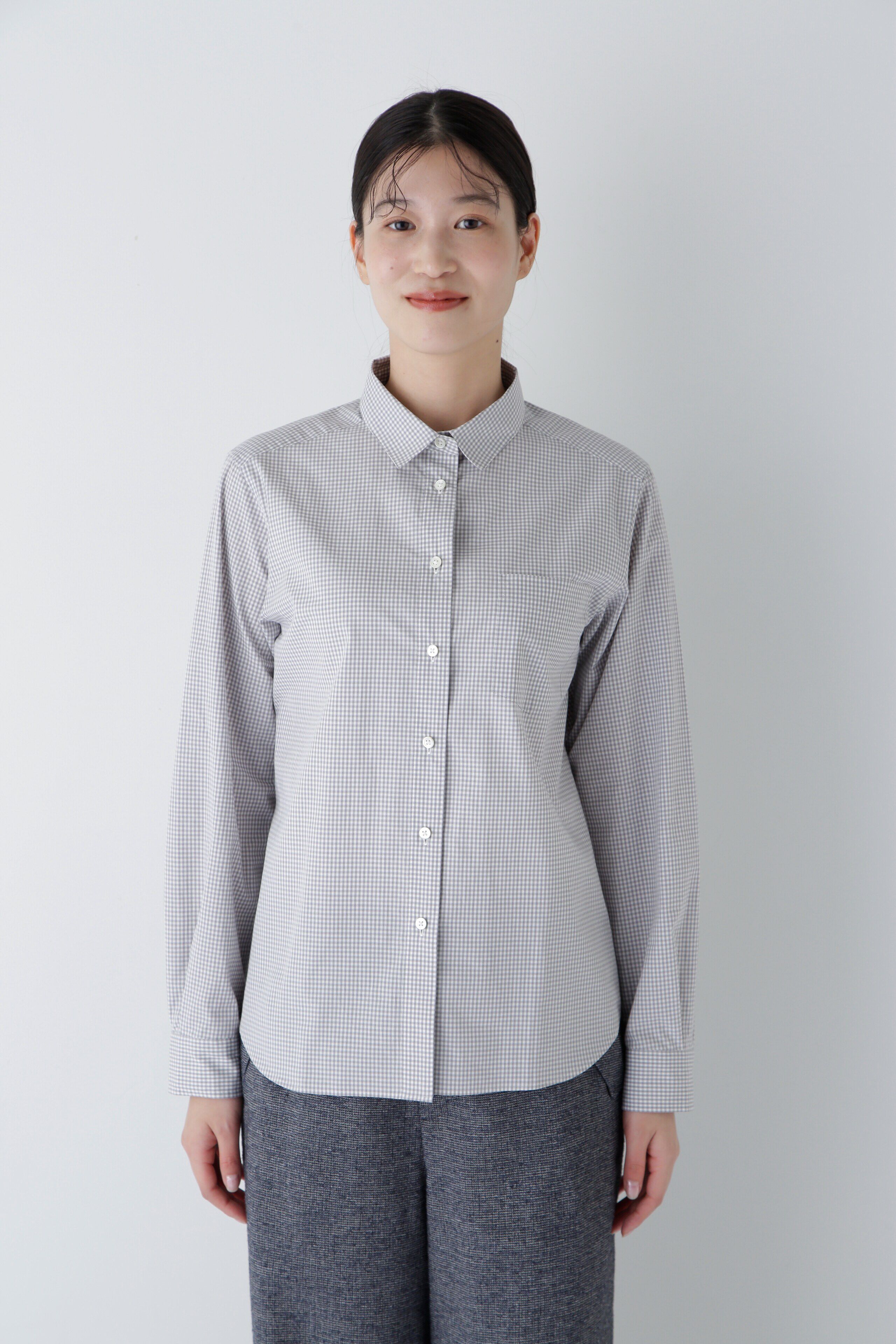  「ベーシックカラーギンガムシャツ」|シャツ・ブラウス|