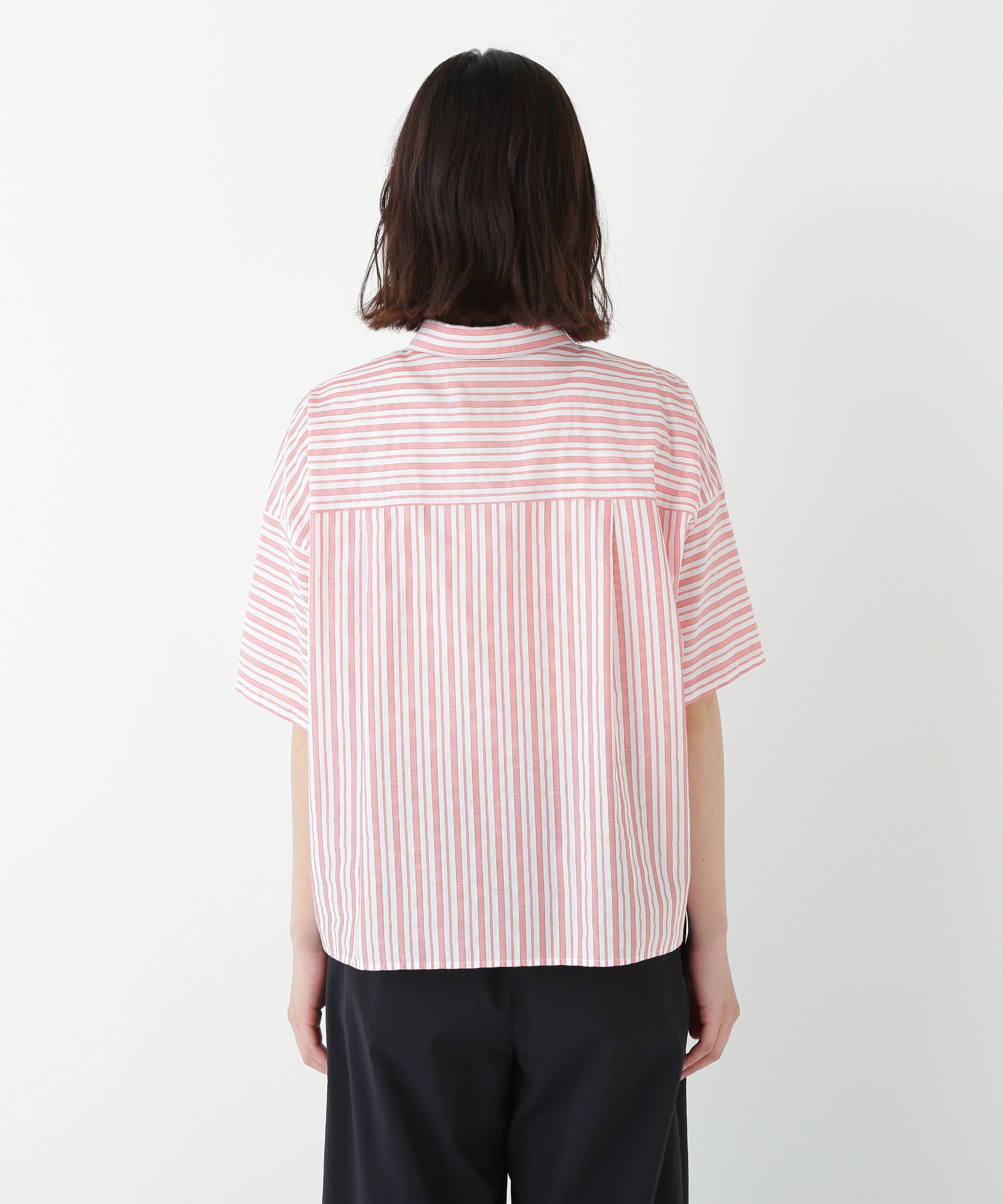  「◆コットンストライプボックスシャツ」|シャツ・ブラウス|