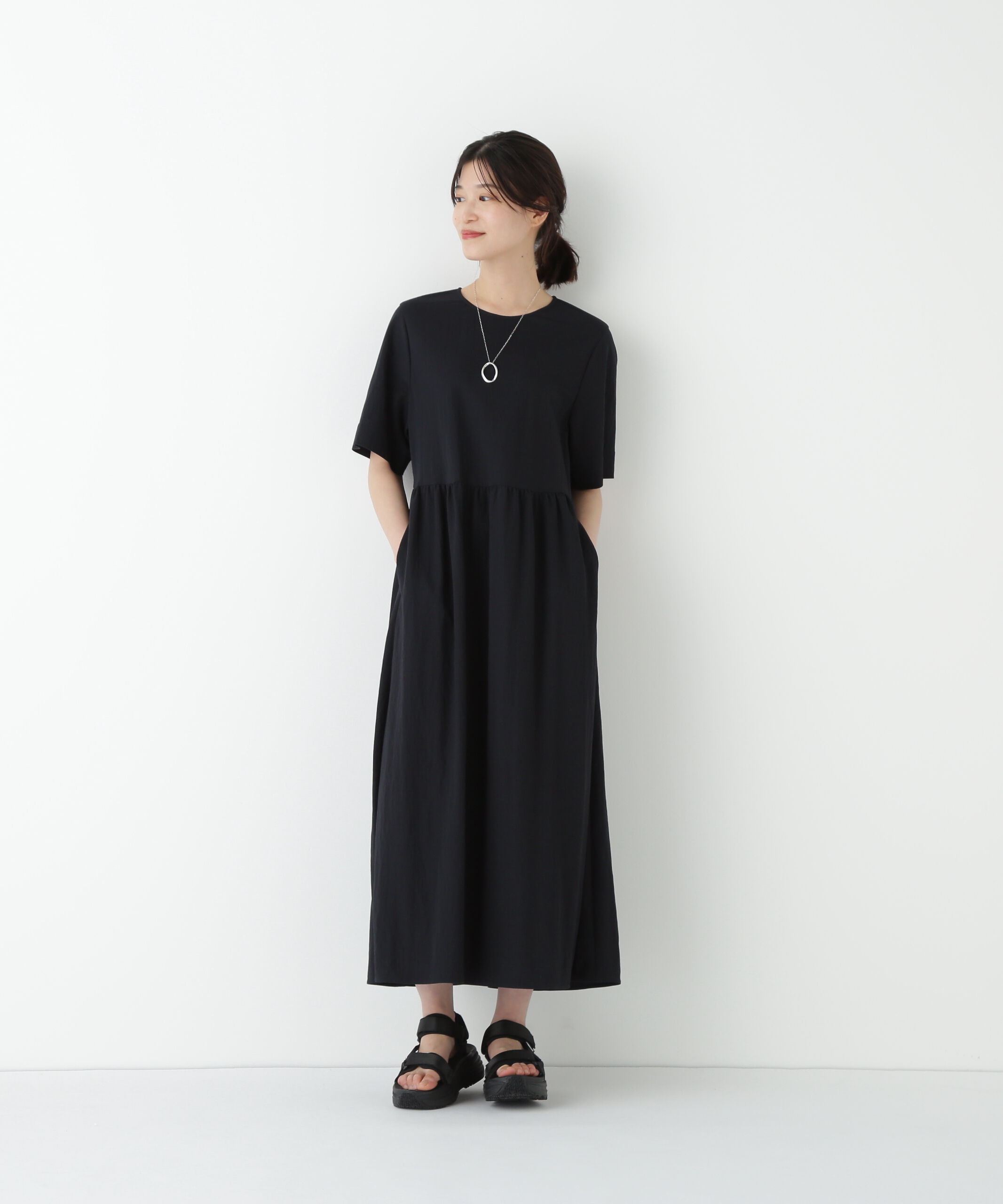  「◆ＲＮスムースギャザーＡラインワンピース」|ワンピース|