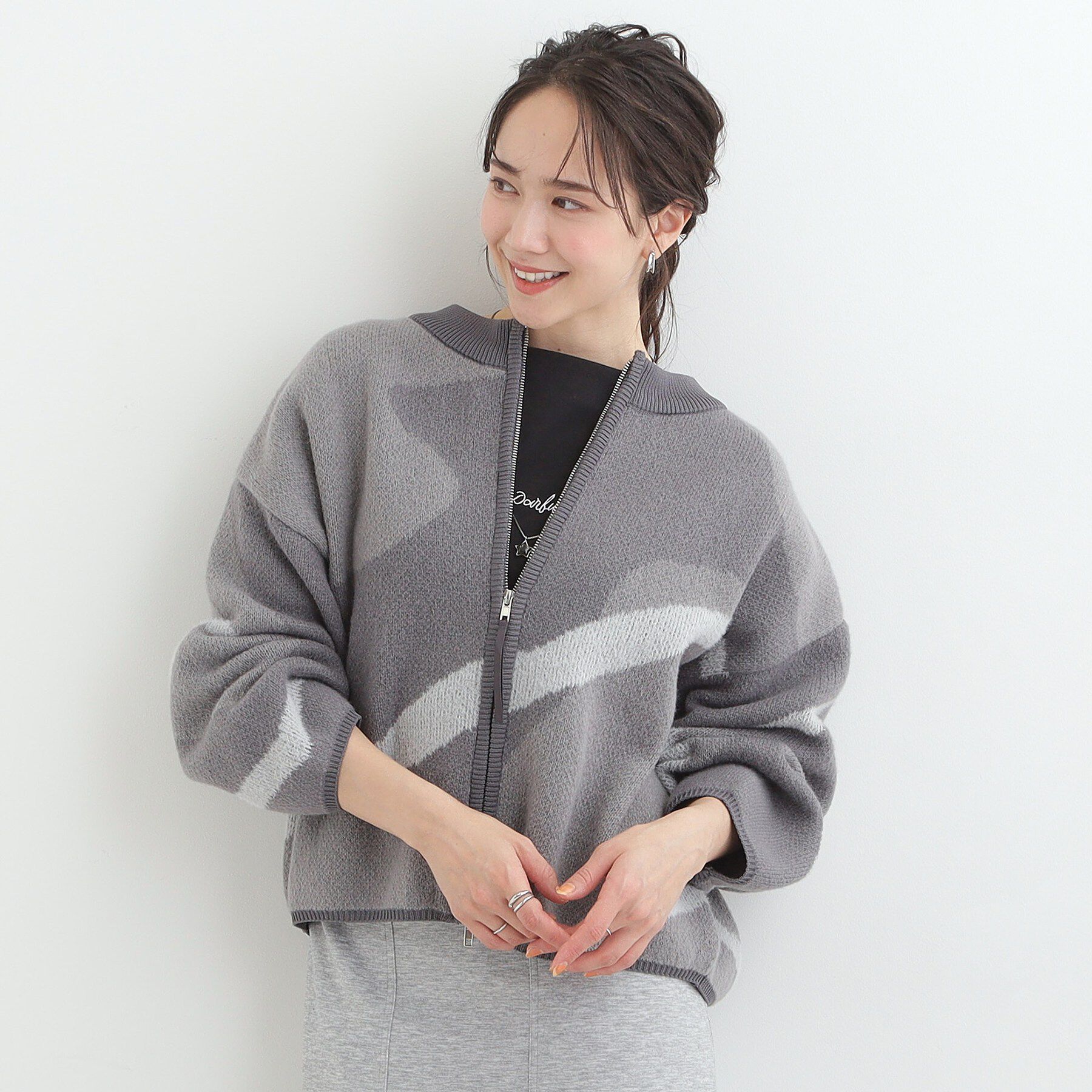 SHOO･LA･RUE「選べる4柄 ダブルZIPで着こなし色々 柄カーディガン」|カーディガン|