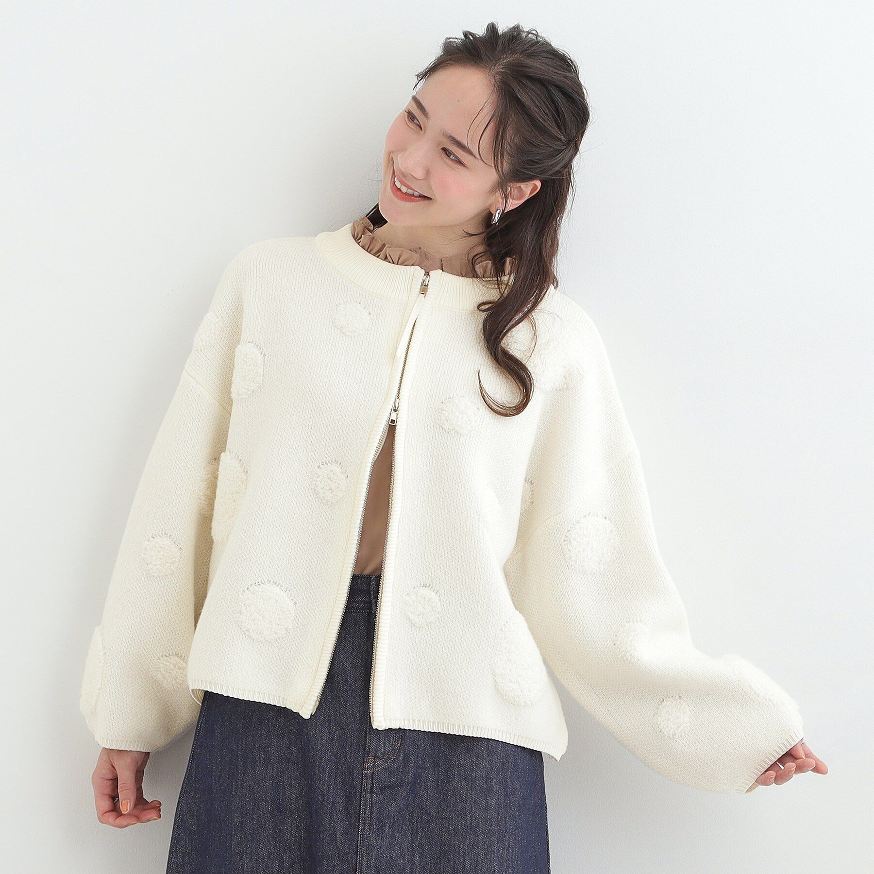 SHOO･LA･RUE「選べる4柄 ダブルZIPで着こなし色々 柄カーディガン」|カーディガン|