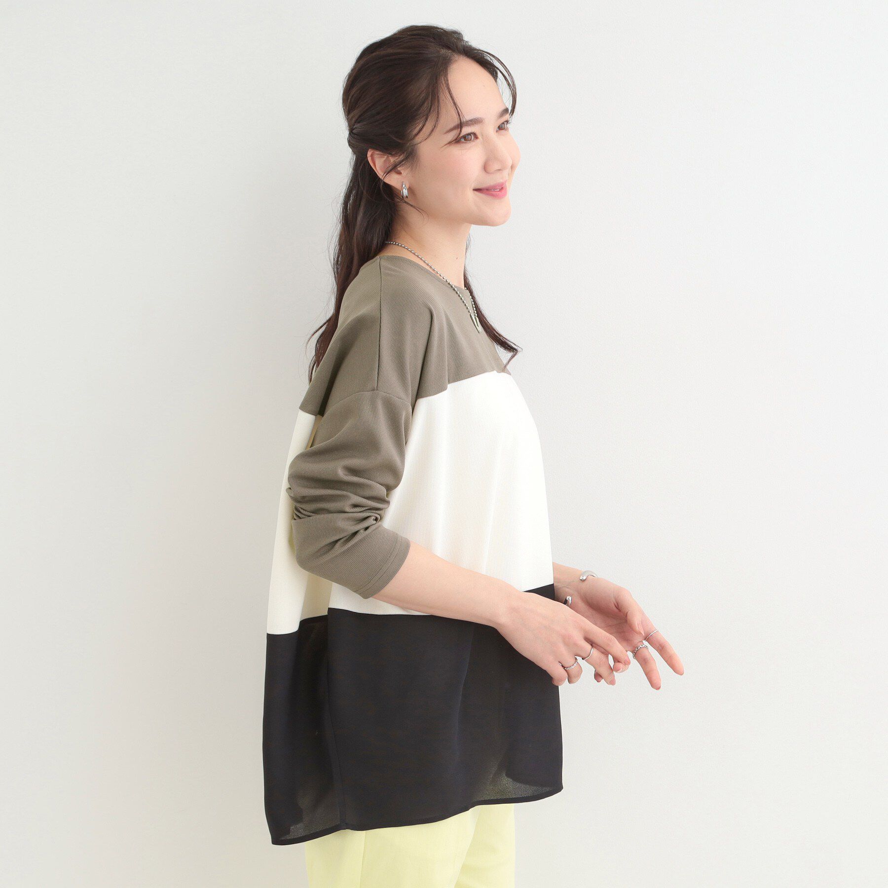 SHOO･LA･RUE「3段切り替え配色トップス」|Tシャツ・カットソー|