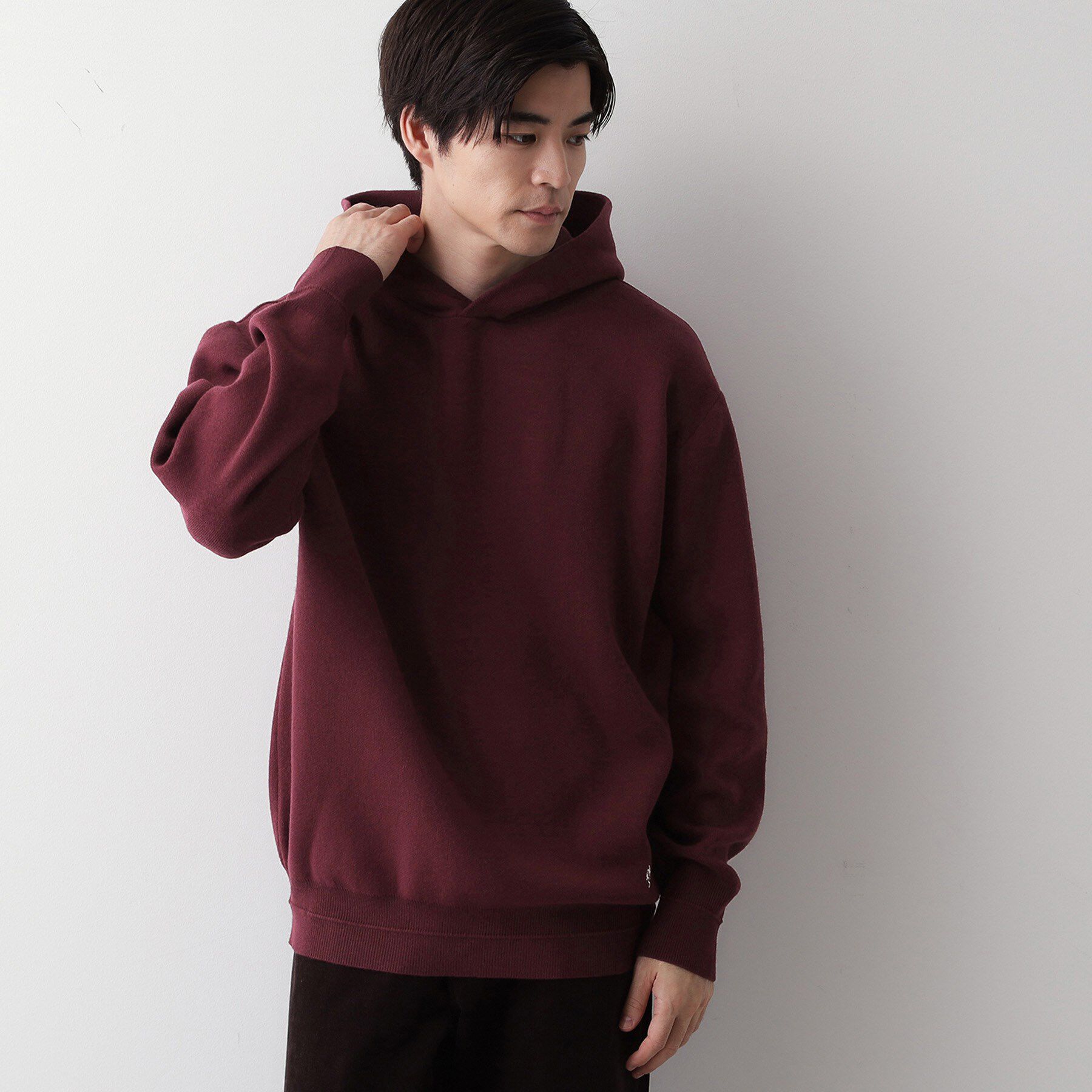 Dessin「【洗える】ちょうどいいニットパーカ」|ニット・セーター|ボルドー(064)