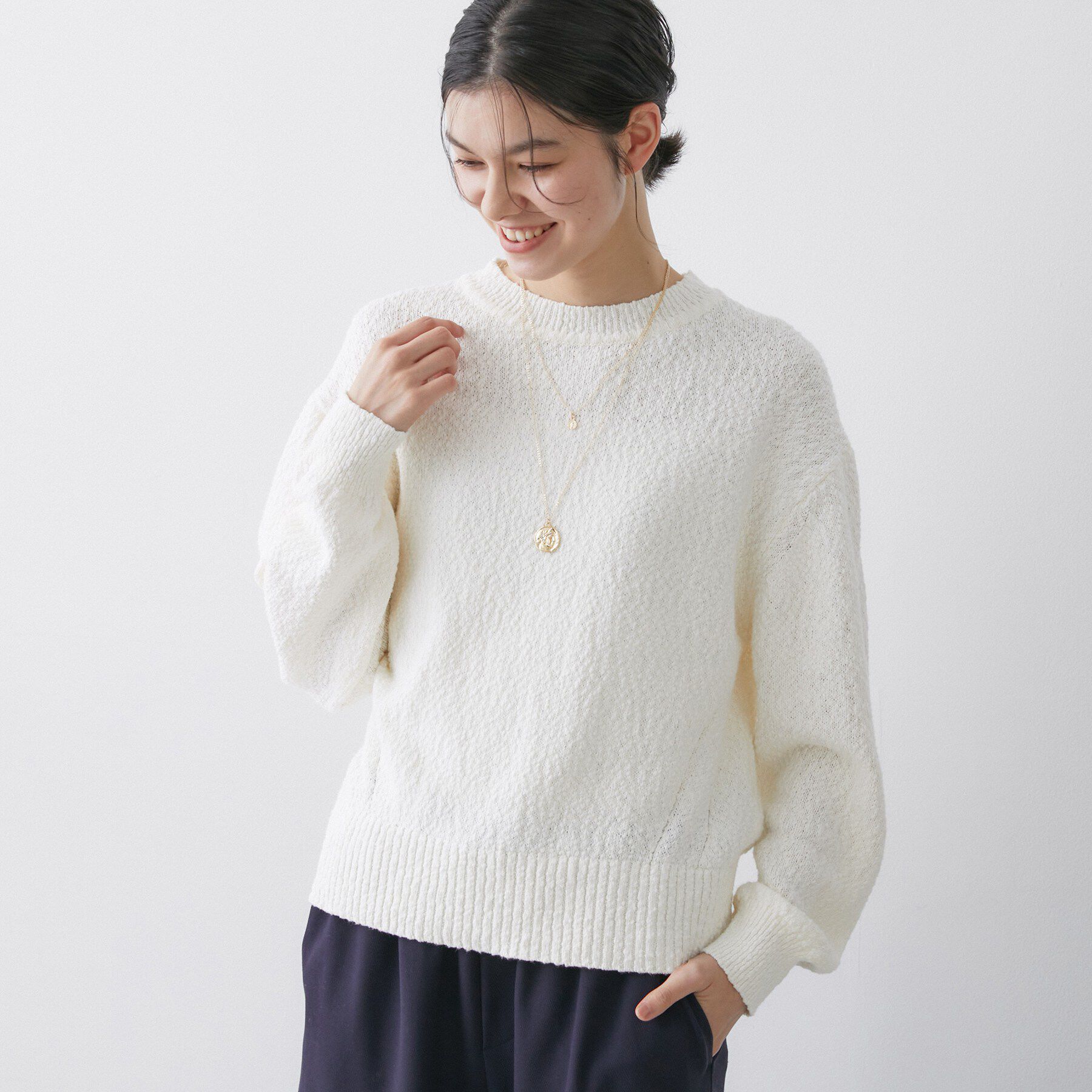 Dessin「【洗える】ローゲージコットンニット」|ニット・セーター|