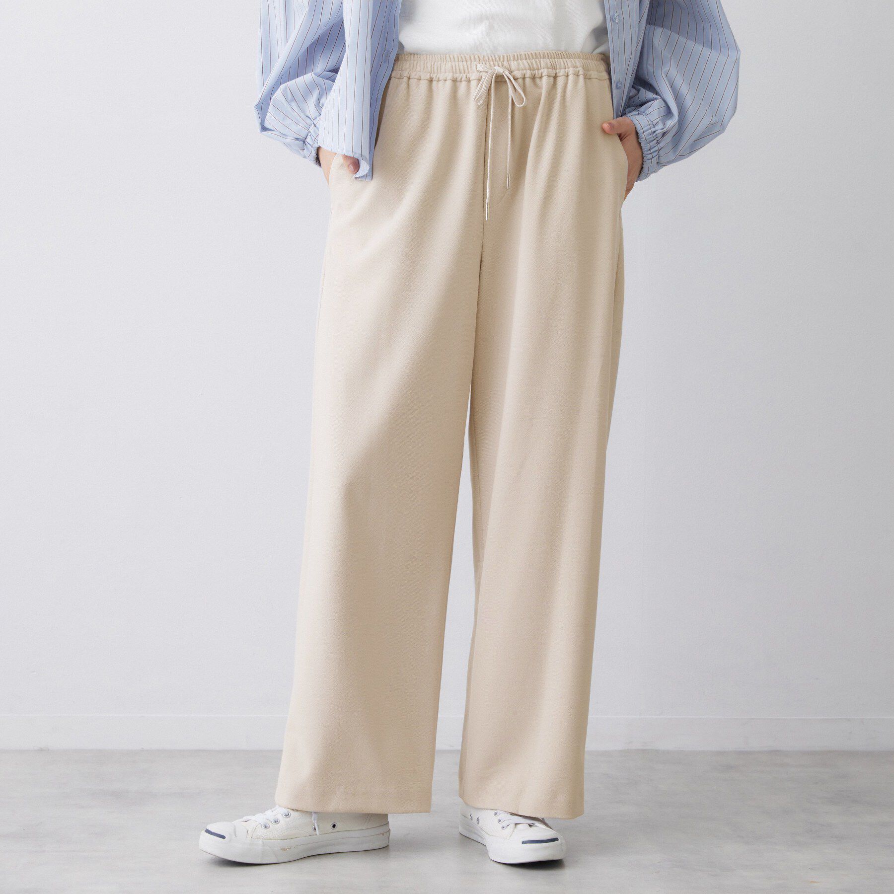 Dessin「【帯電防止/洗える】ストレッチツイルワイドパンツ」|その他|