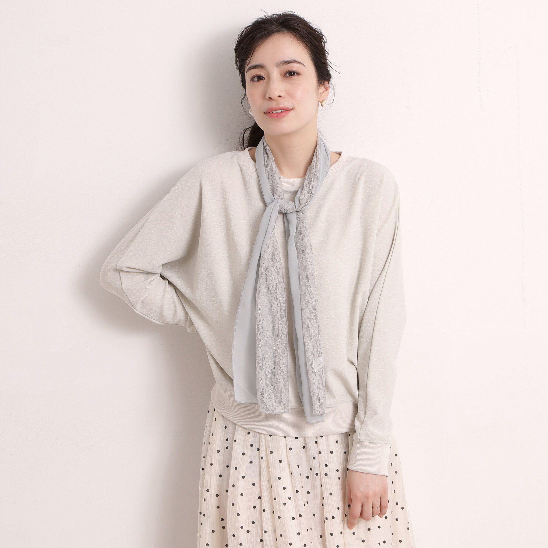 ITS&rsquo;DEMO「【手洗い可】レースシフォンストール」|ストール|