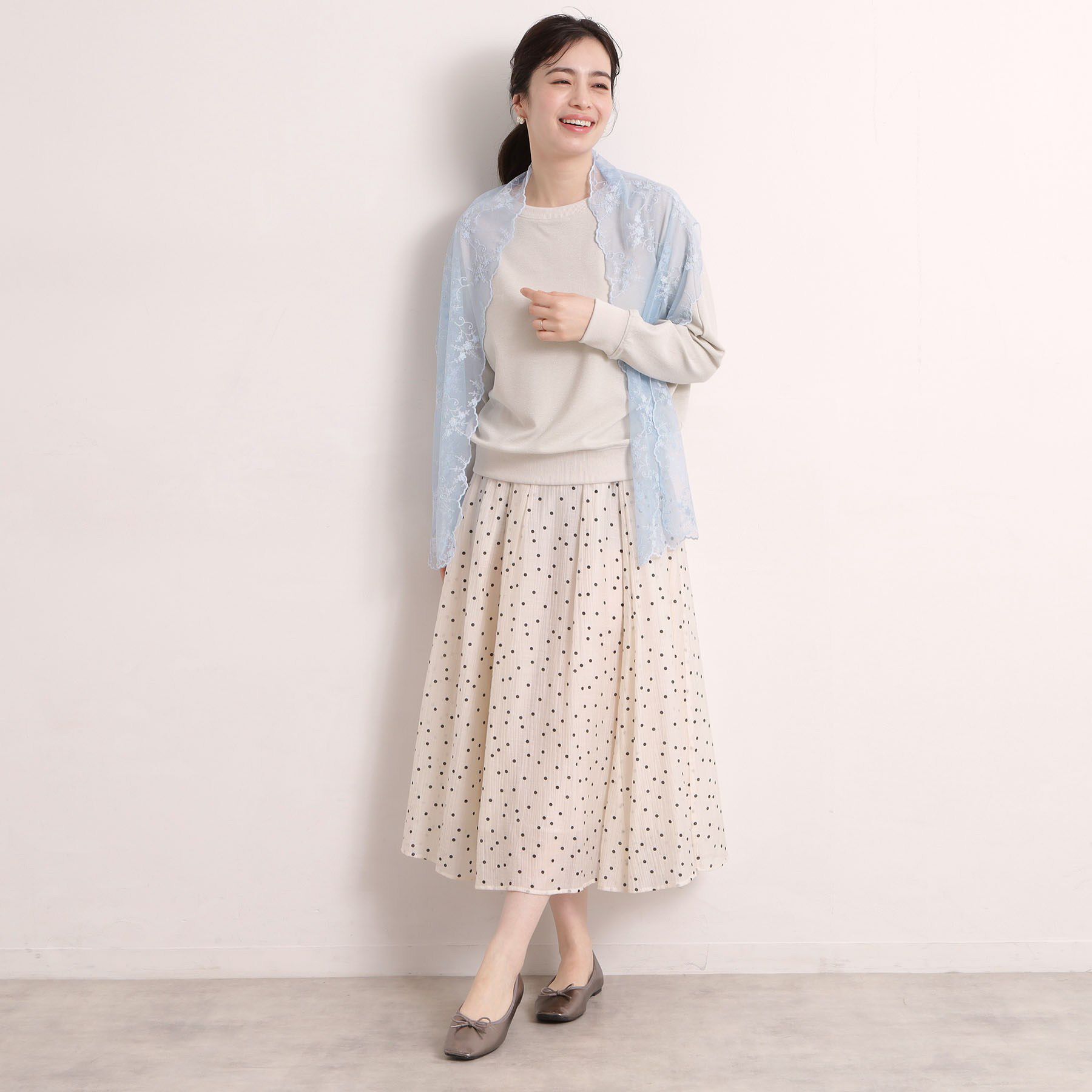 ITS&rsquo;DEMO「【洗濯可】スカラップフラワーレースストール」|ストール|