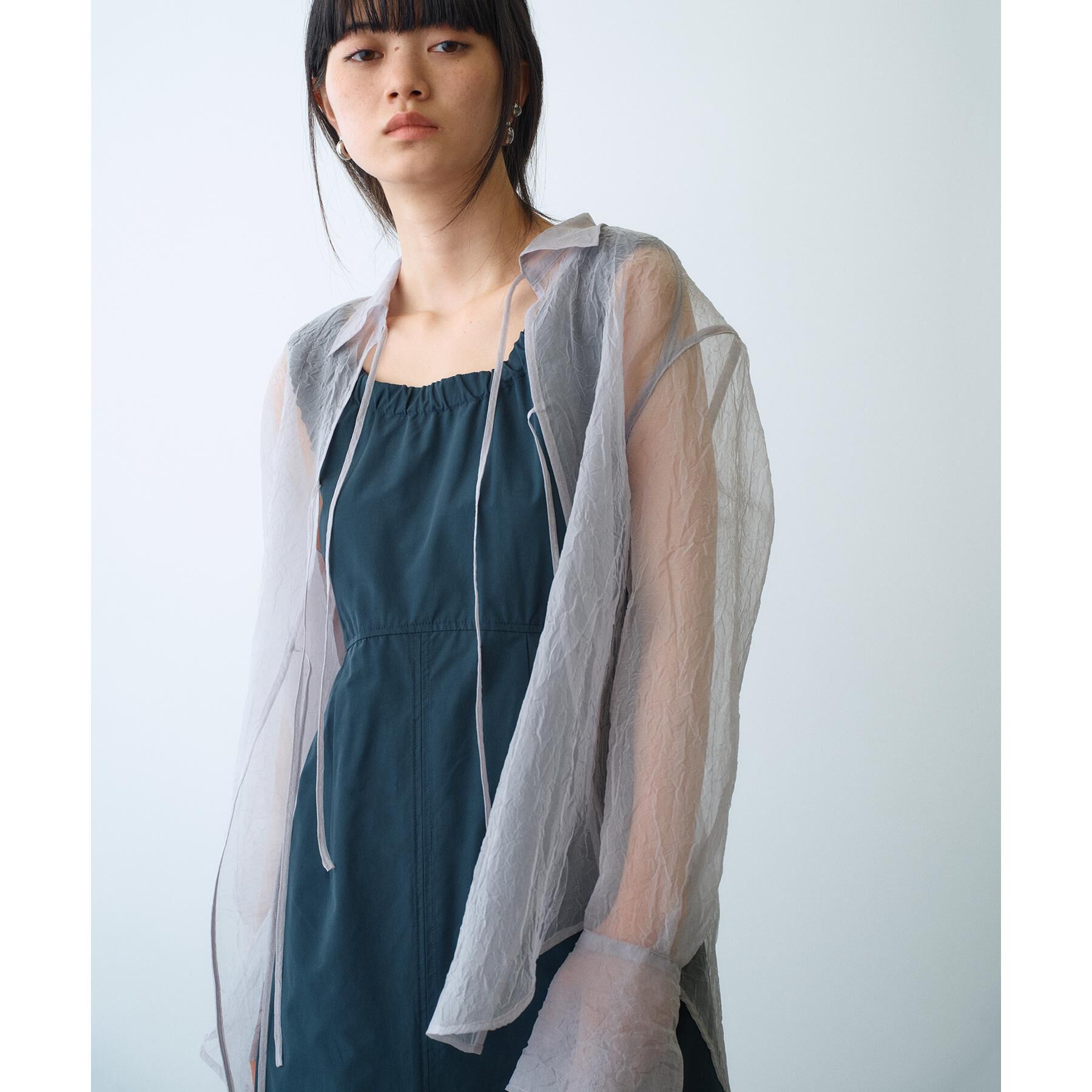 CODE A「sheer washer ribbon blouse」|シャツ・ブラウス|