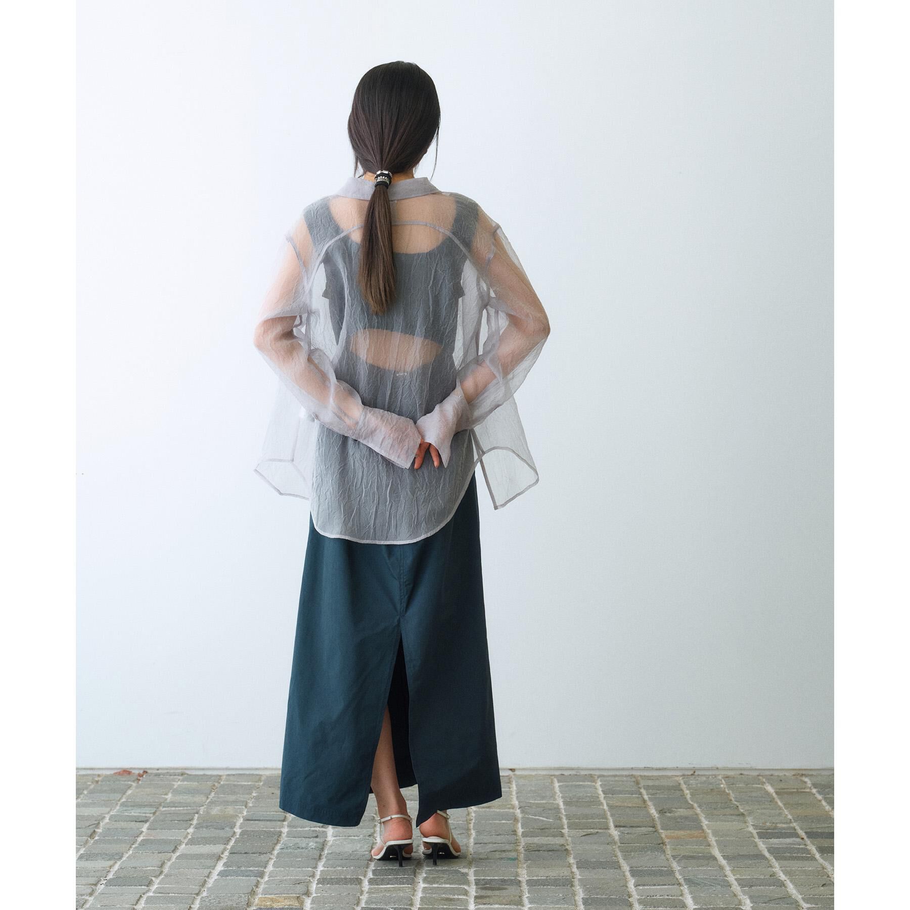 CODE A「sheer washer ribbon blouse」|シャツ・ブラウス|