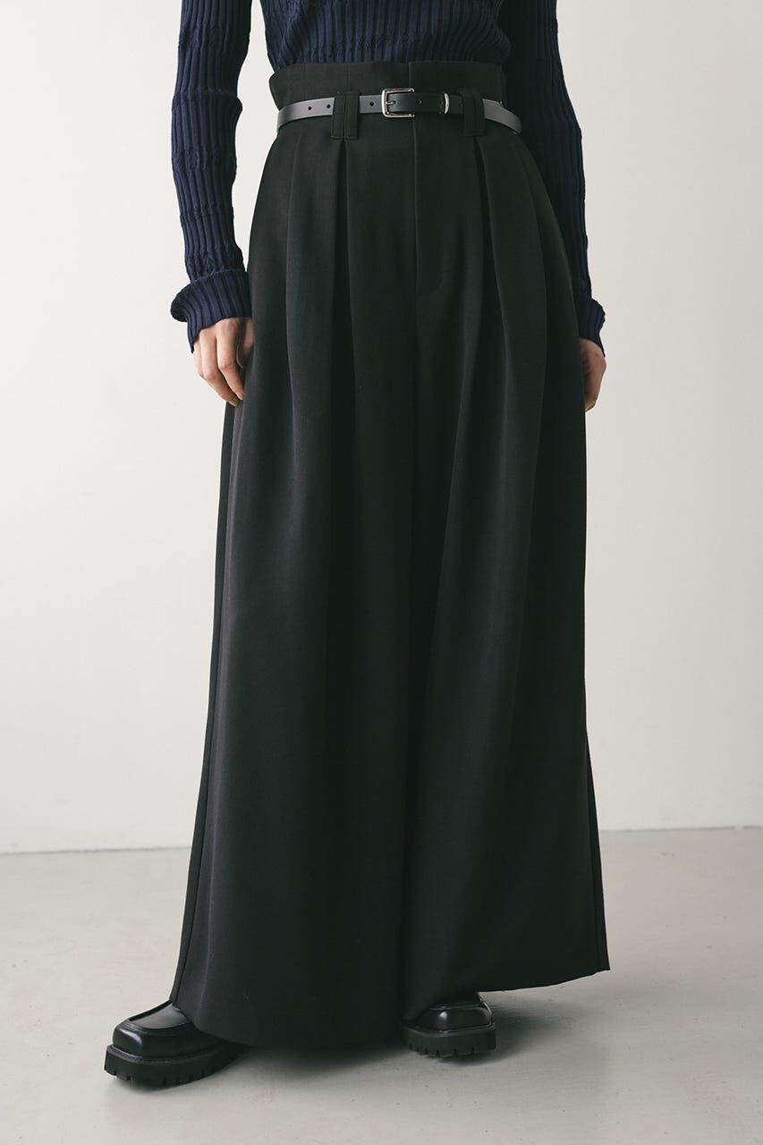 STYLEMIXER「ハイウエストタックワイドパンツ」|その他|BLK