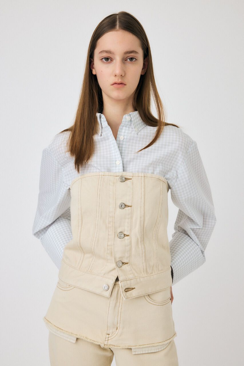 MOUSSY「DENIM BARE ビスチェ」|チューブトップ|