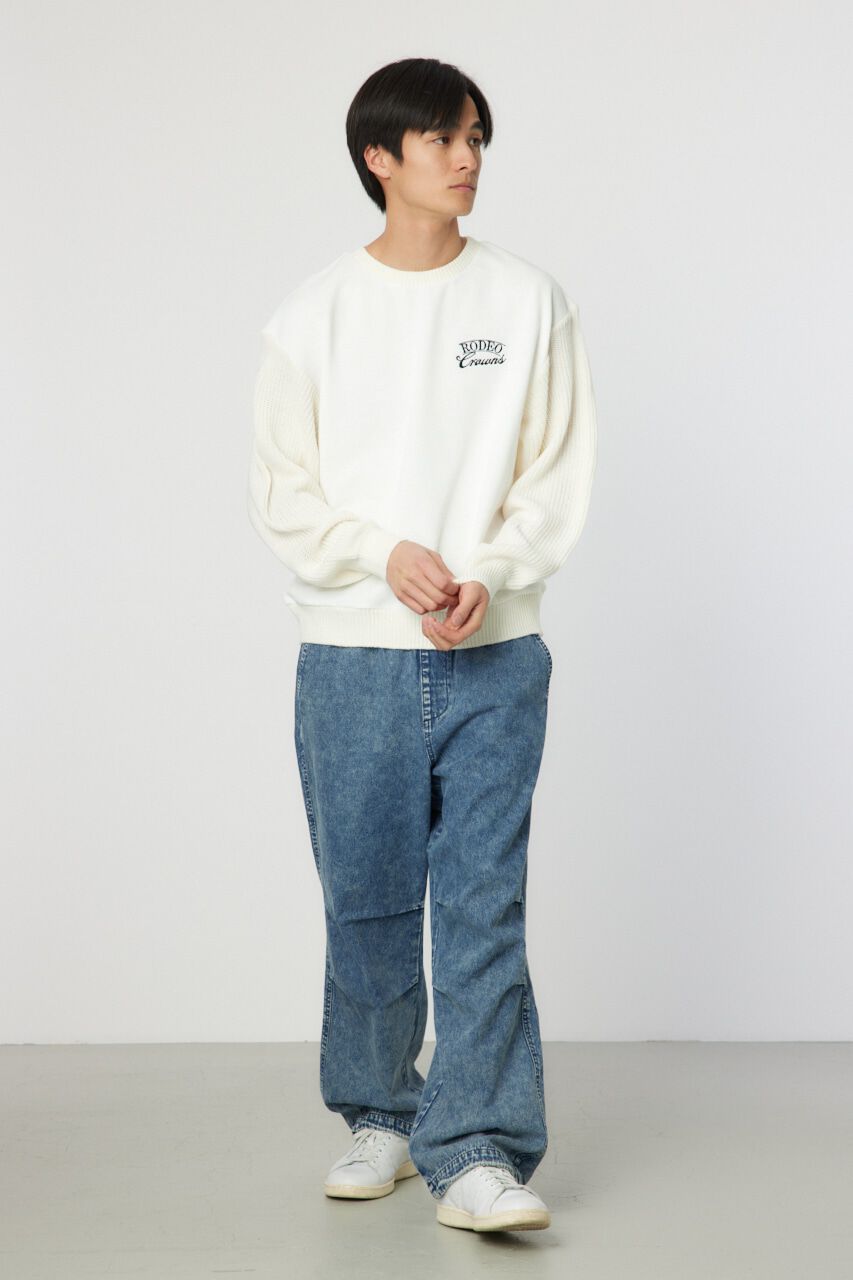 RODEO CROWNS「メンズドッキングロゴニットトップス」|ニット・セーター|