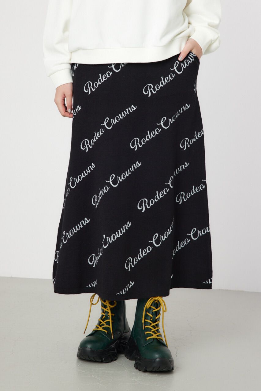 RODEO CROWNS「ロゴニットフレアスカート」|スカート|柄BLK5