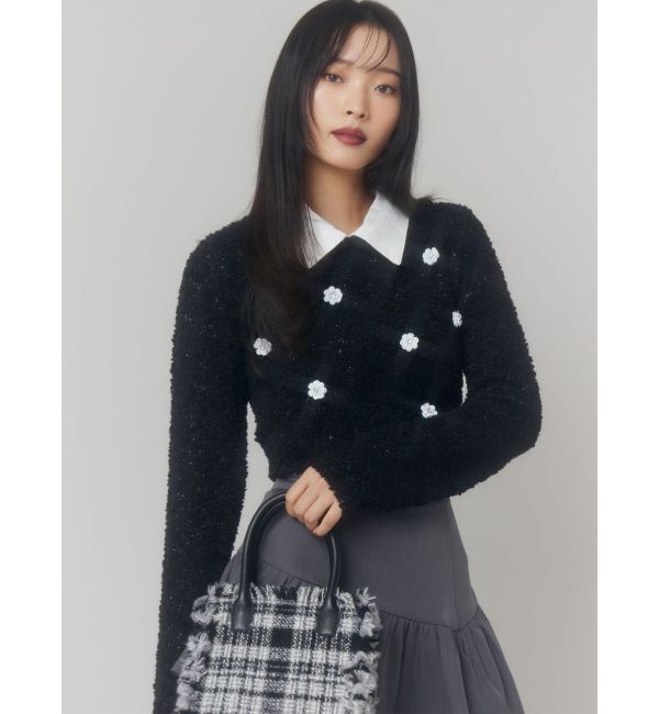 RESEXXY「シャツドッキングニットトップス」|ニット・セーター|