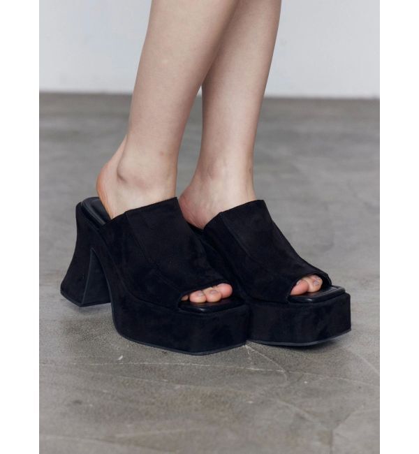 EMODA「カーブヒールラインサンダル」|サンダル|ブラック